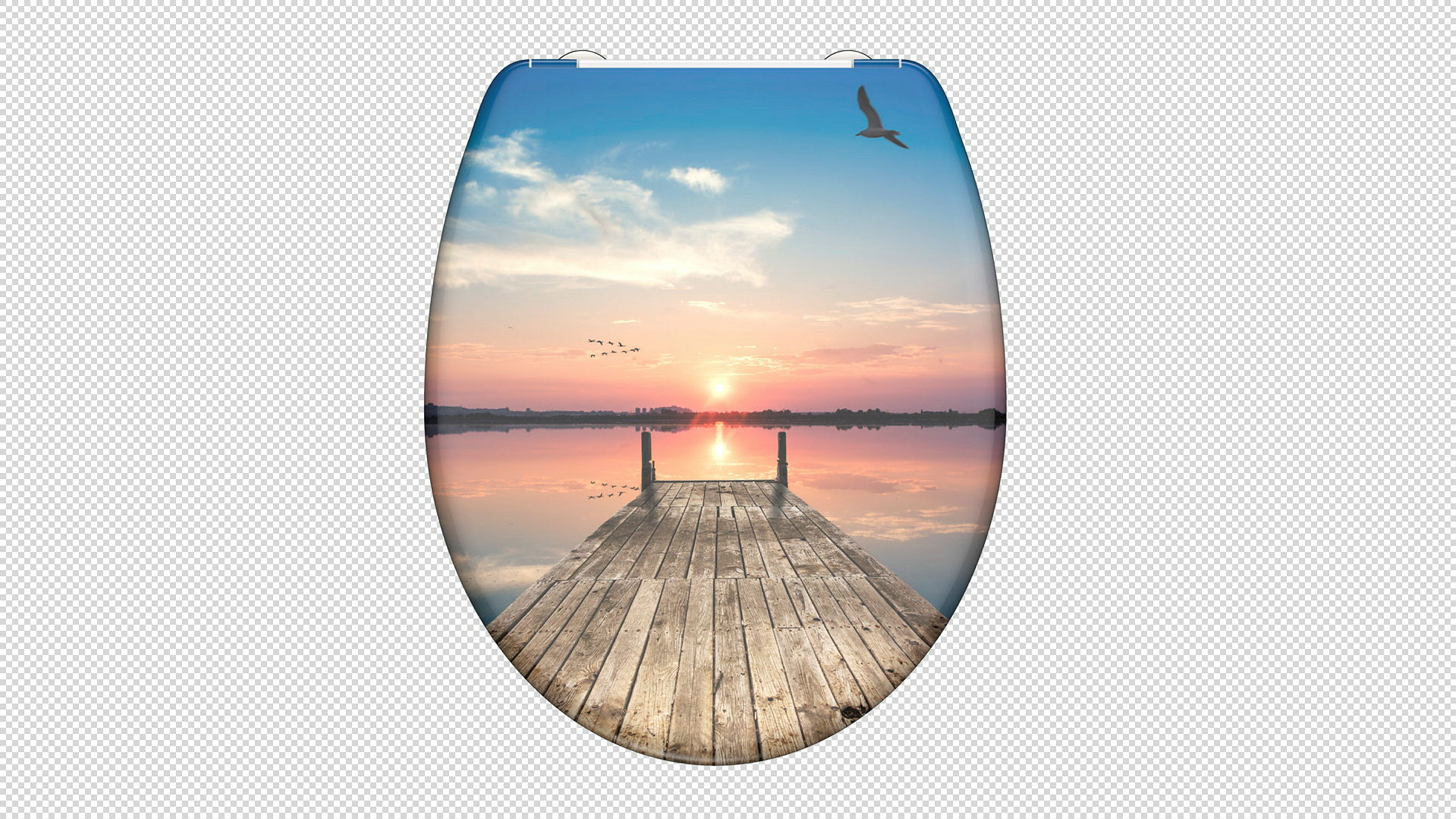 Duroplast WC-Sitz SUNSET SKY, mit Absenkautomatik und Schnellverschluss