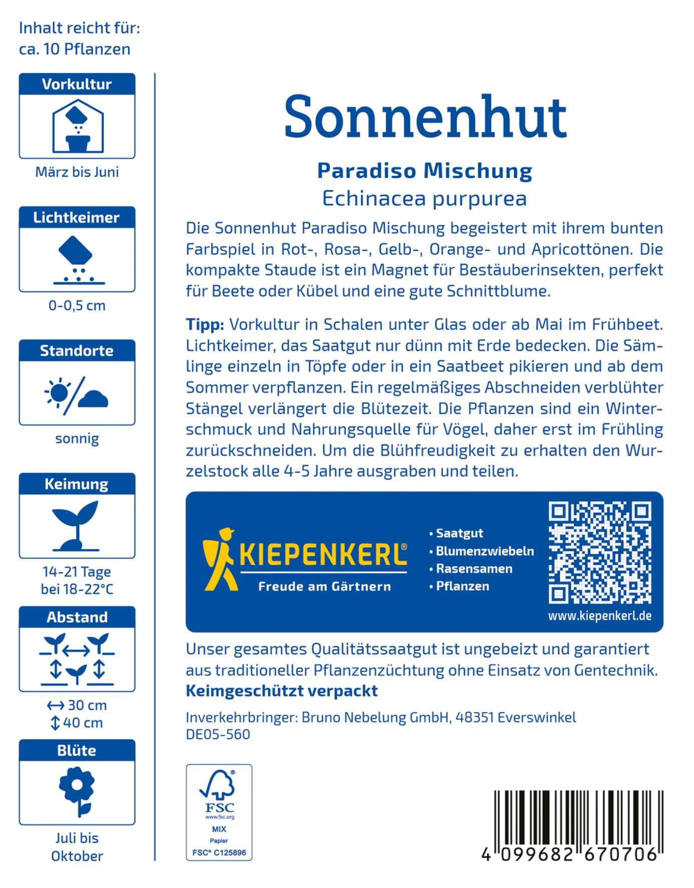 Kiepenkerl Sonnenhut Paradiso Mischung