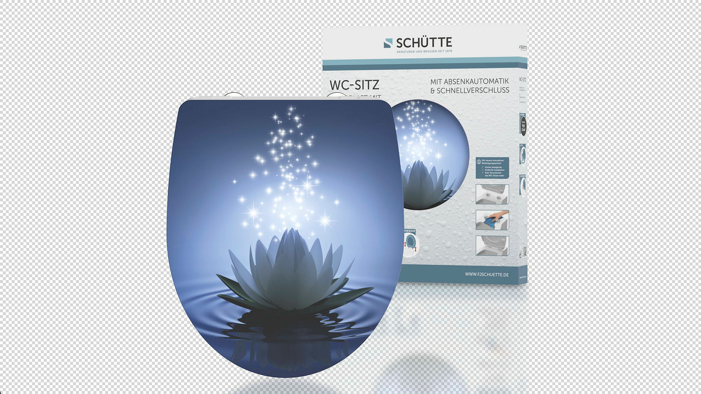 Duroplast HG WC-Sitz WATER LILY, mit Absenkautomatik und Schnellverschluss
