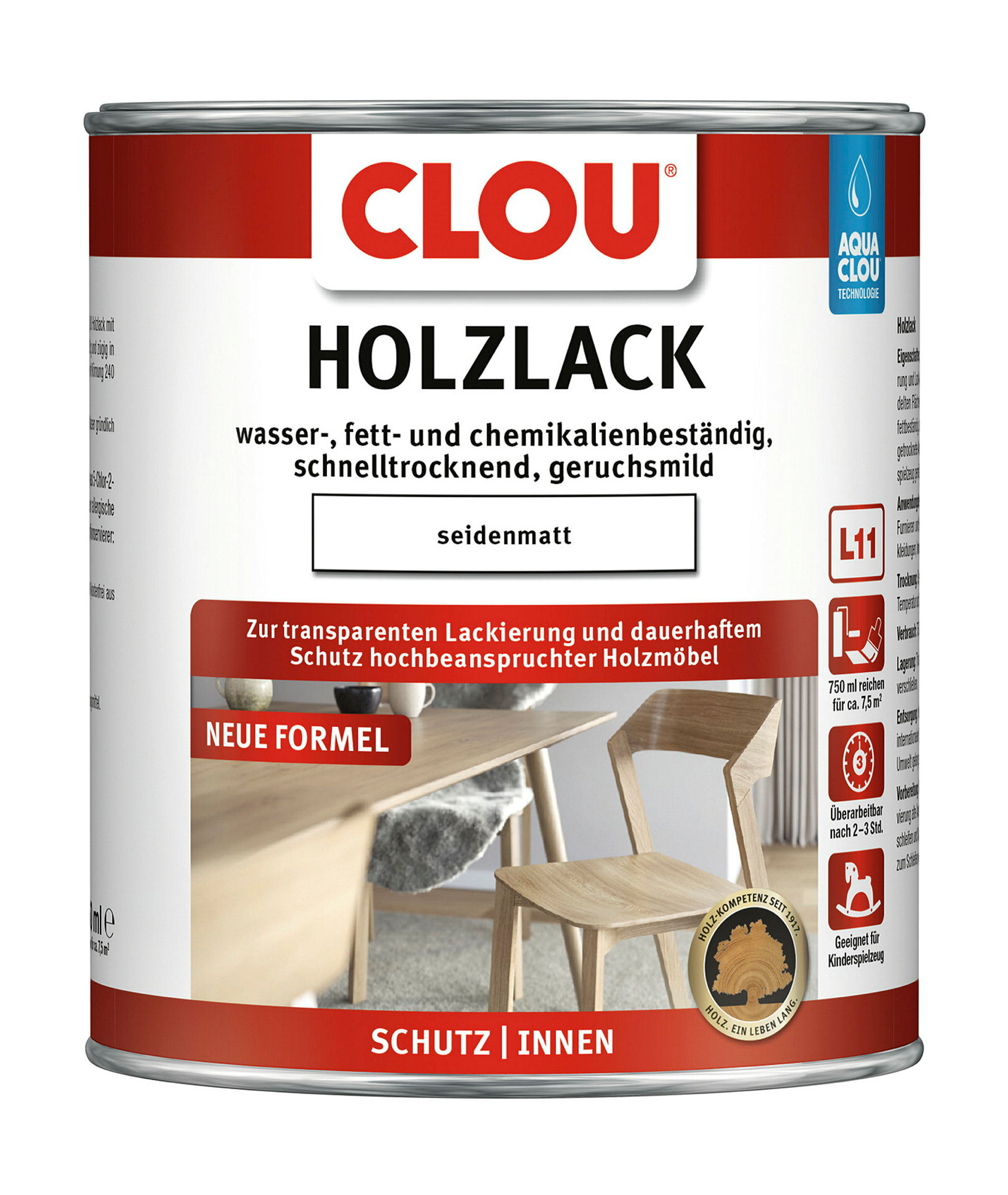 CLOU Holzlack Seidenmatt 750 ml