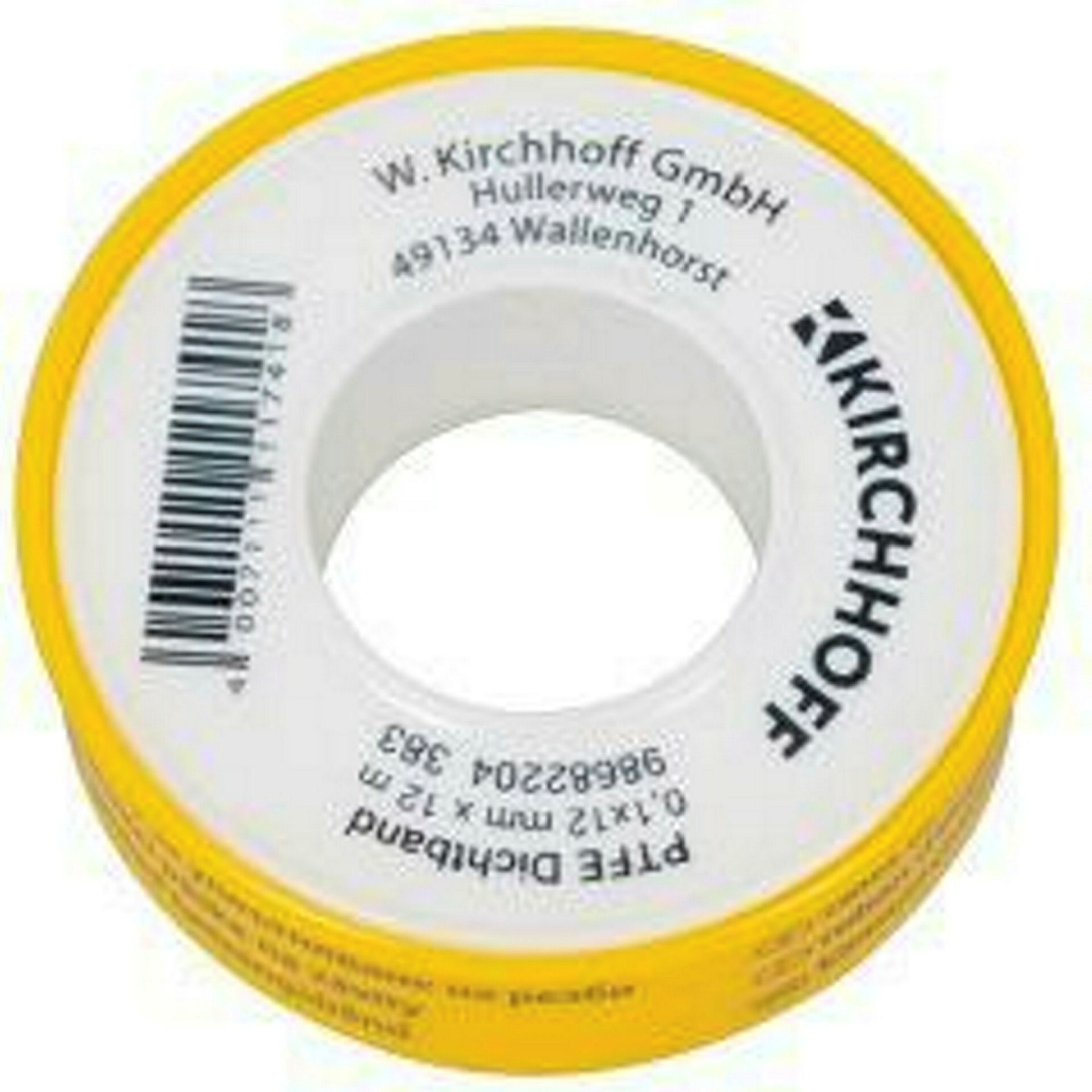 PTFE Gewindedichtband, 0,1 x 12 mm x 12 m, DVGW