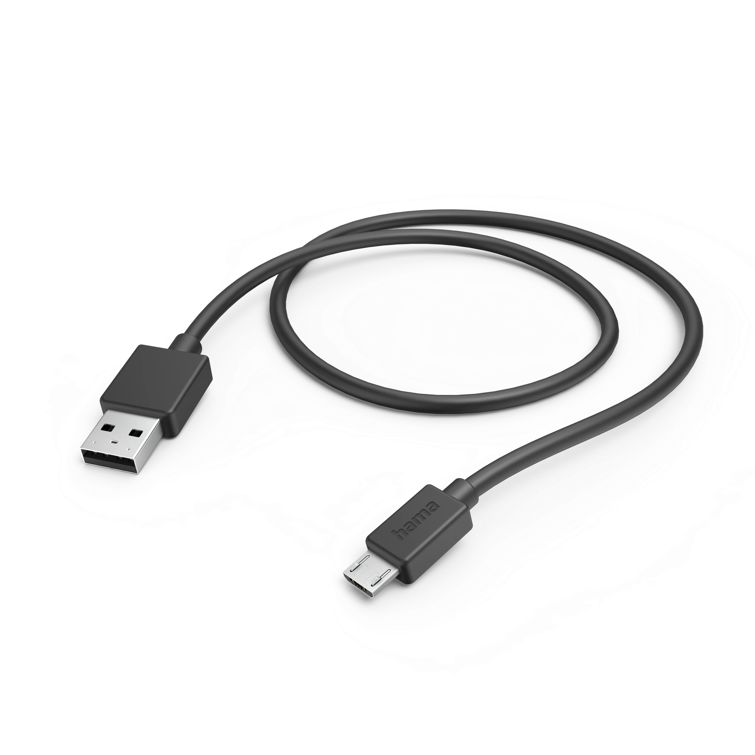 Hama Ladekabel, USB-A Micro-USB, 1 m, Schwarz
