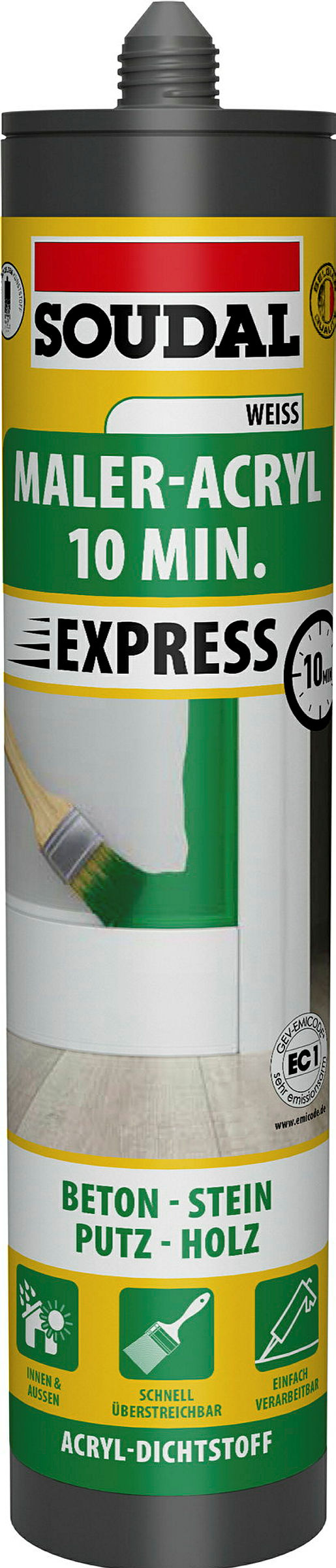 Soudal Maler-Acryl 10 Min. Express schnell überstreichbar für perfekte Fu