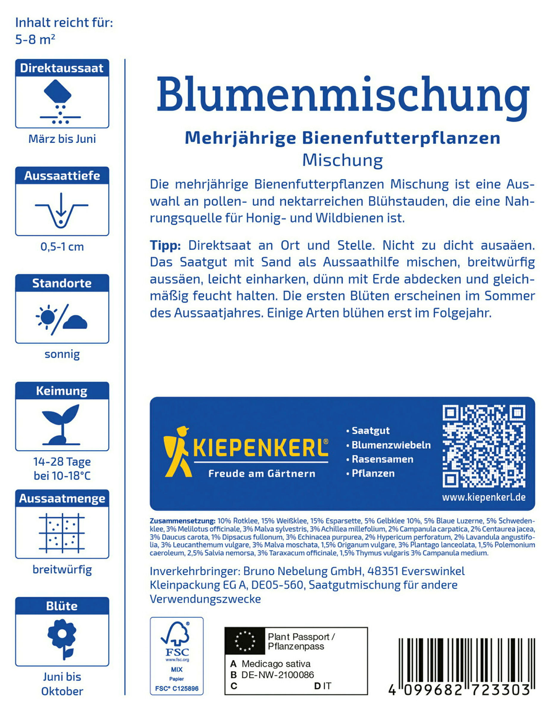 Kiepenkerl Blumenmischung Mehrjährige Bienenfutterpflanzen