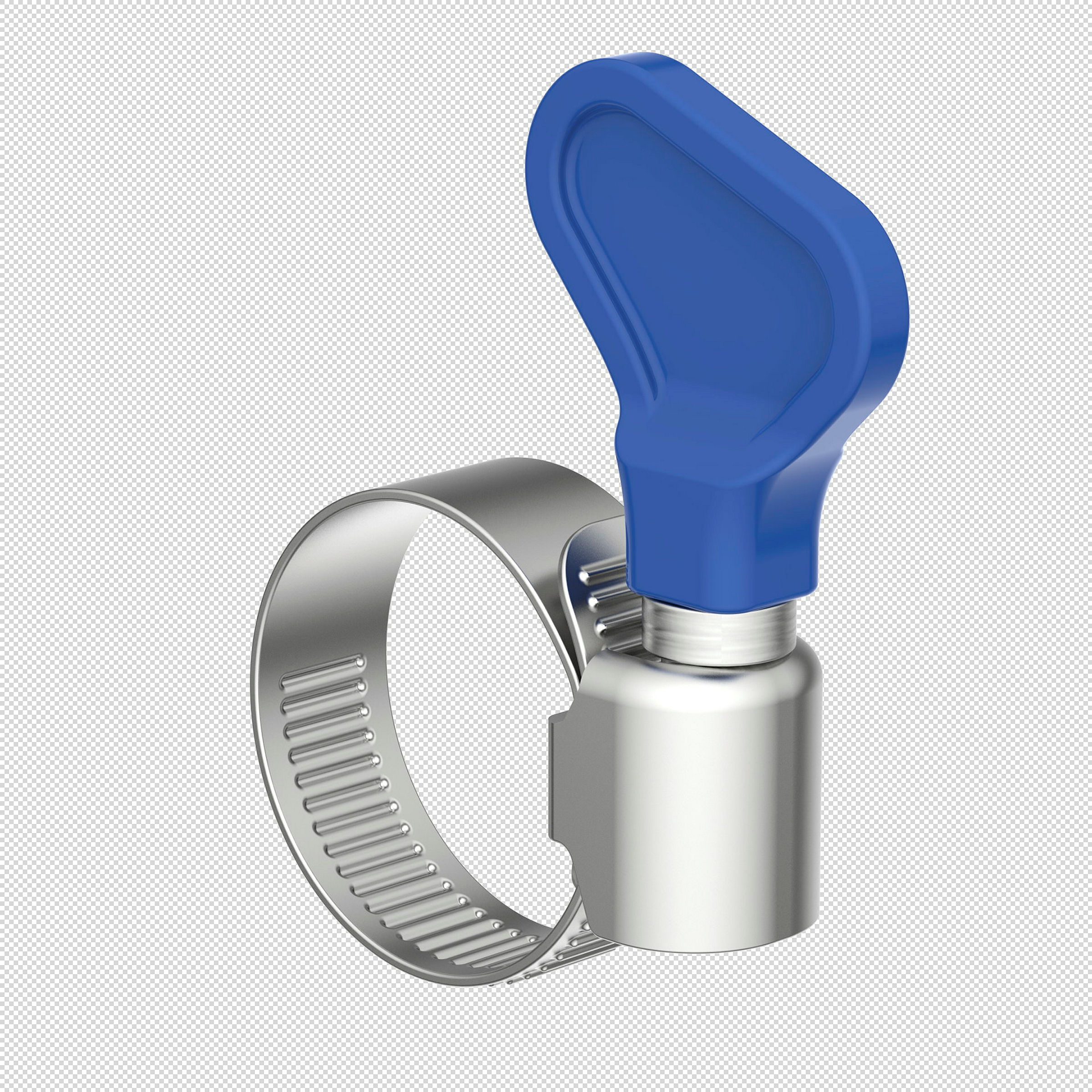 Schlauchklemme 9 mm Bandbreite, Edelstahl, 16 - 25 mm, mit Flügelgriff (2x)
