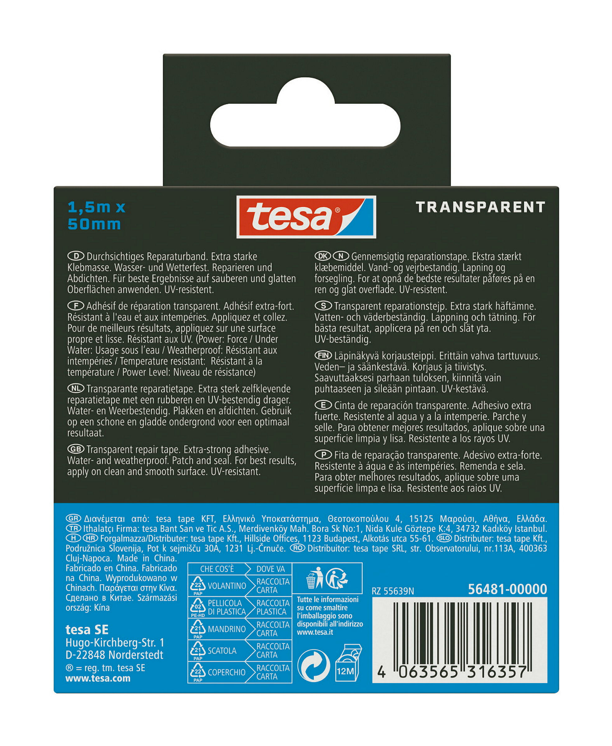 tesa® Ultra Power Under Water 1,5m x 50 mm