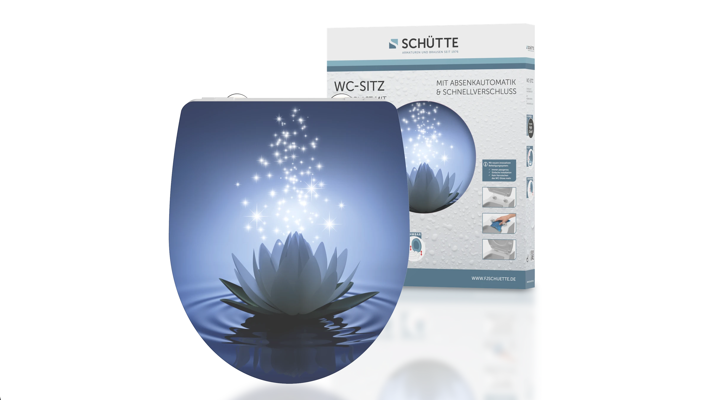 Duroplast HG WC-Sitz WATER LILY, mit Absenkautomatik und Schnellverschluss