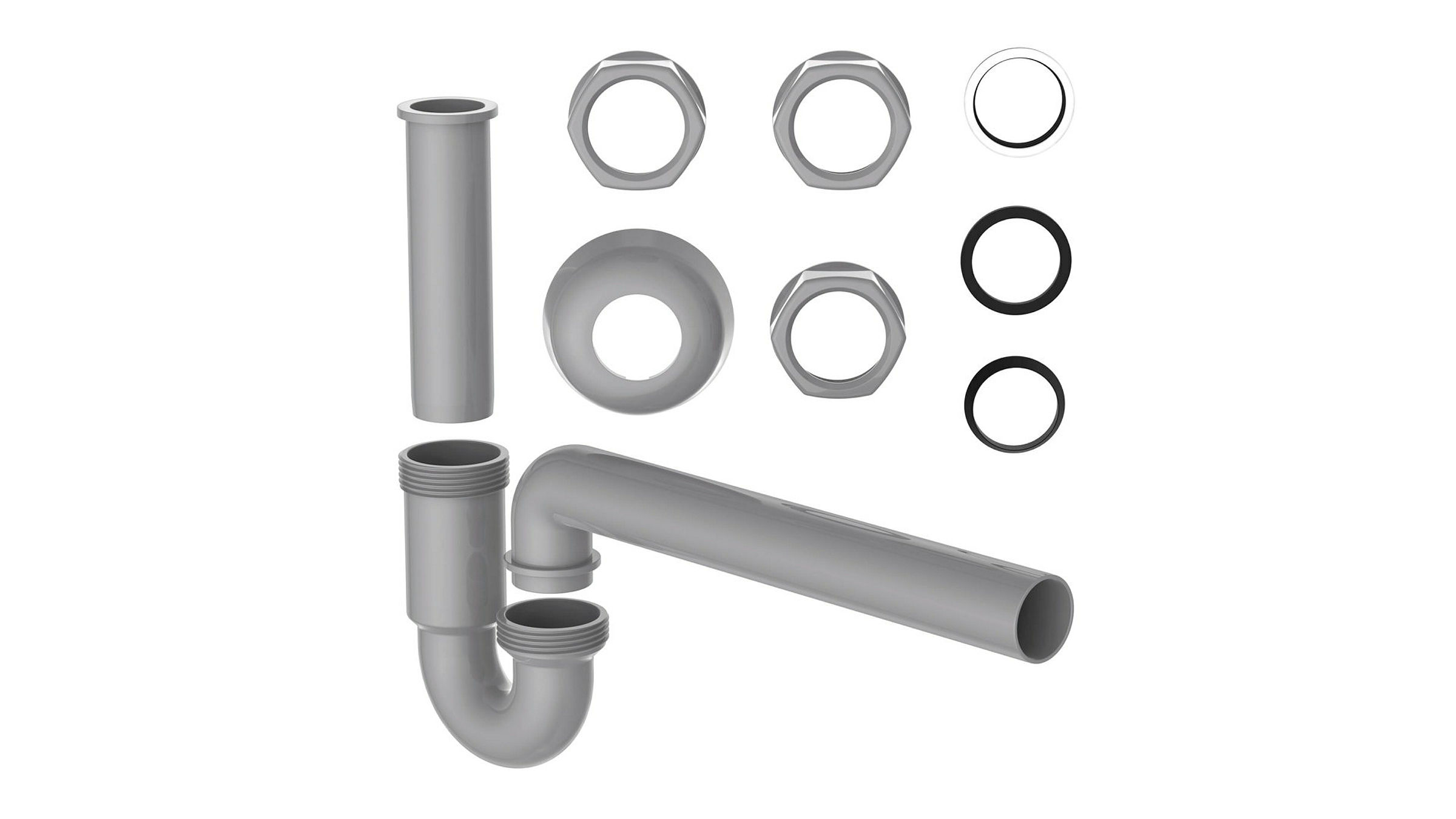 ECO-SAVE KS Röhrensiphon, Grau, 1 1/4'' x 32 mm