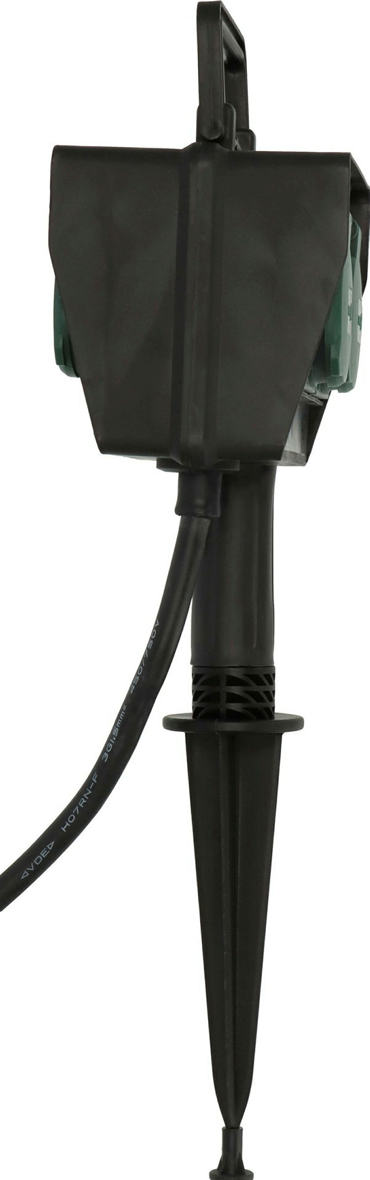 Gartensteckdose mit Erdspiess 4-Fach 10m Kabel H07RN-F3G1,5