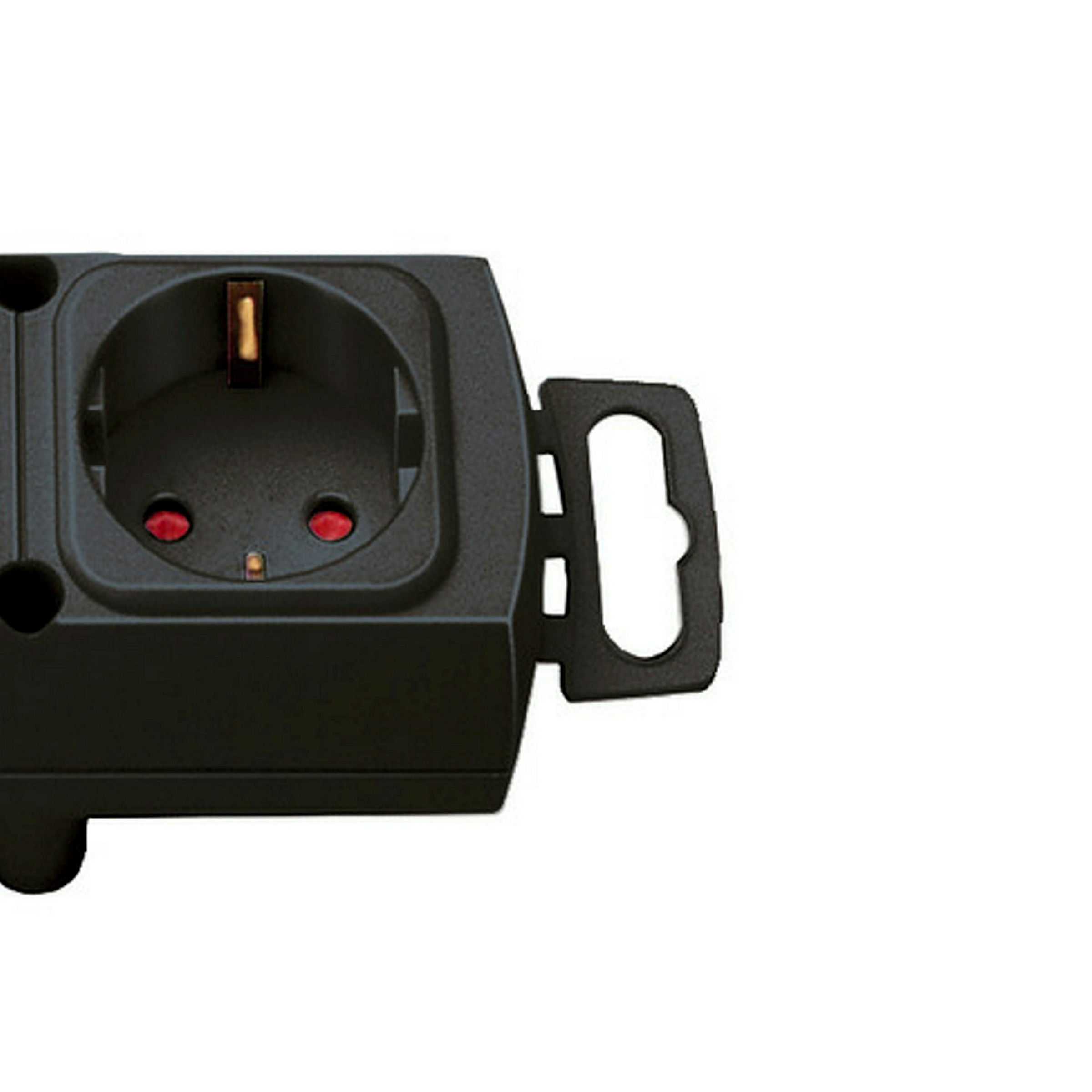 Std-Leiste 4-F.Comfort-Line, schwarz 2m H05VV-F3G1.5 mit Flachstecker