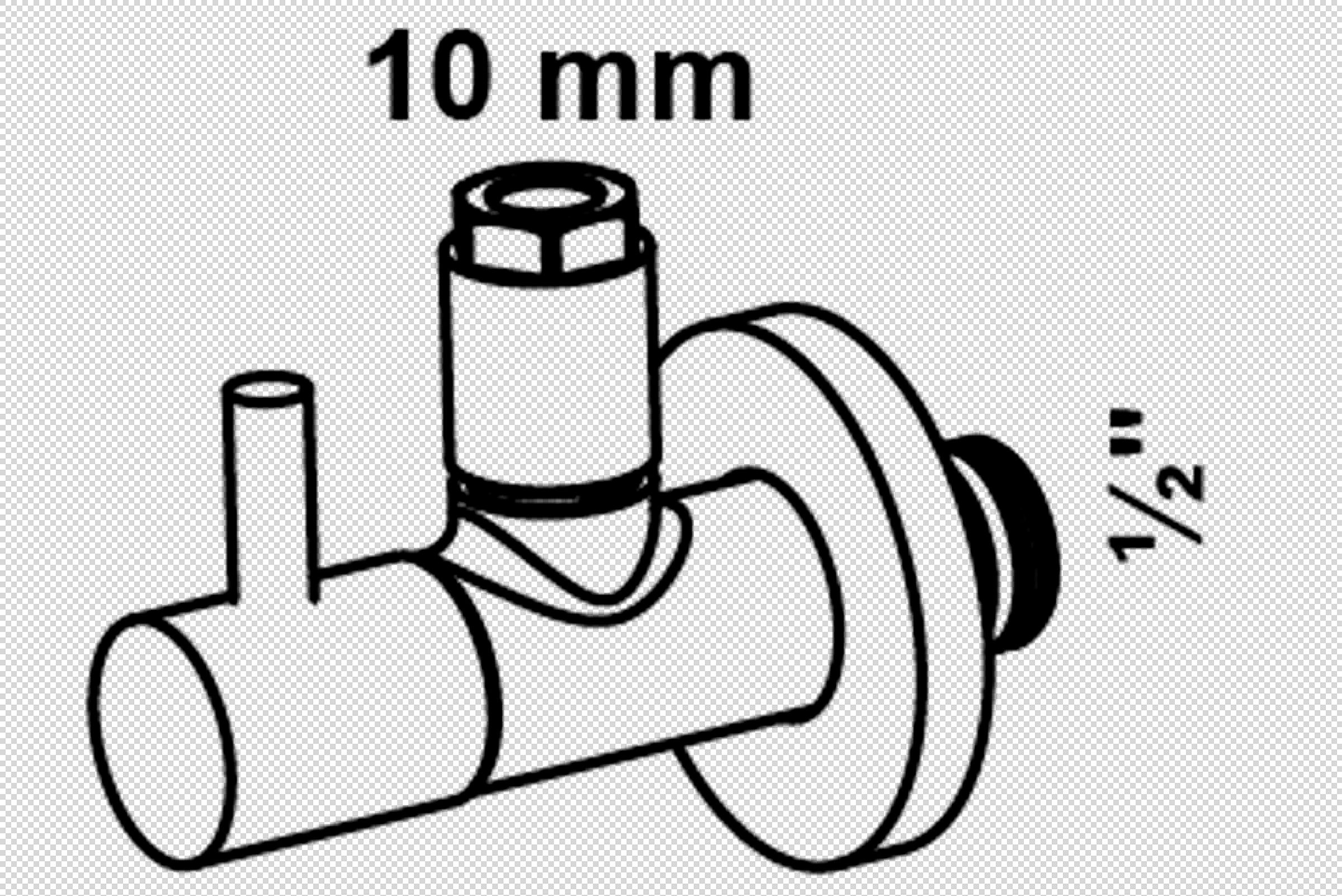 MS Eckventil, Schwarz matt, 1/2''AG x 10 mmQ, mit Rosette