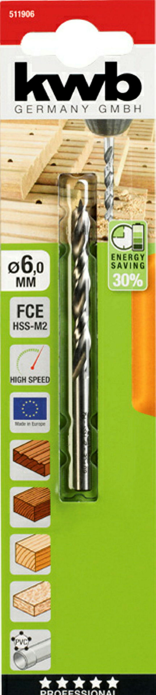 FCE Hartholzbohrer, ø 6.0 mm