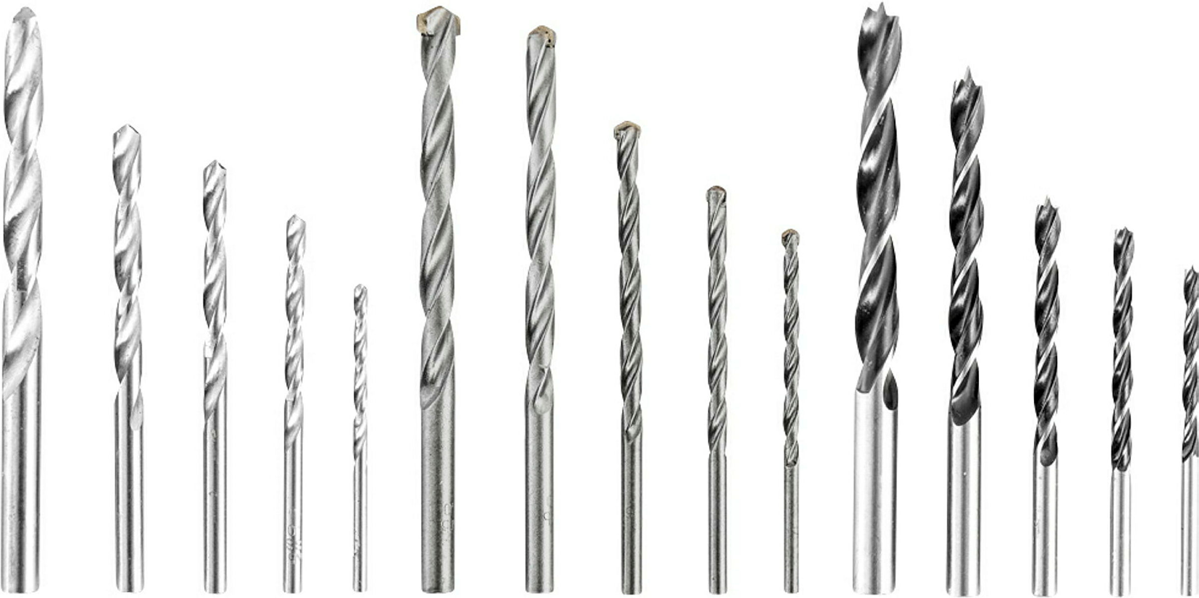 3er-Set Bohrerkassetten Holz, Metall und Stein