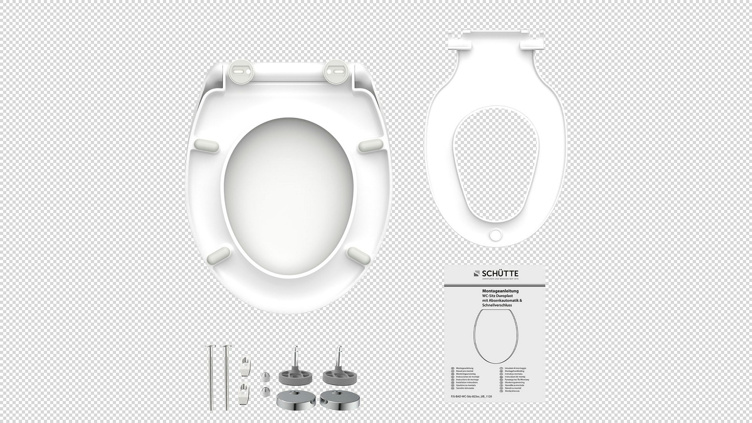 Duroplast WC-Sitz FAMILY WHITE, mit Absenkautomatik und Schnellverschluss