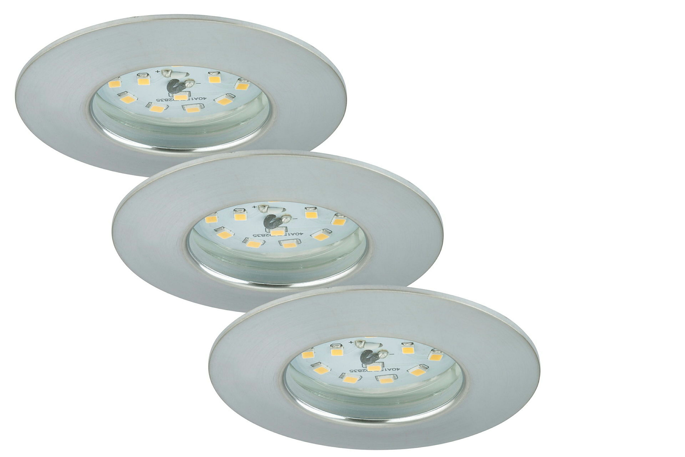 LED Einbauleuchten, alu, 3er-Set, 3xLED-Modul/4,8W