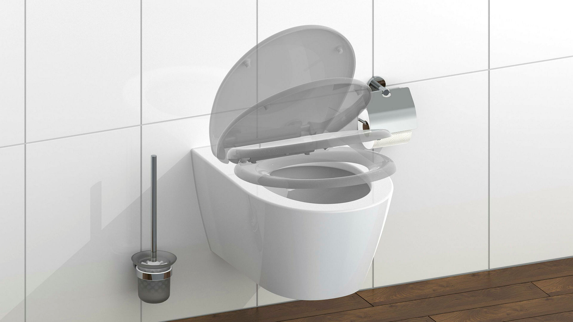 Duroplast WC-Sitz GREY, mit Absenkautomatik und Schnellverschluss