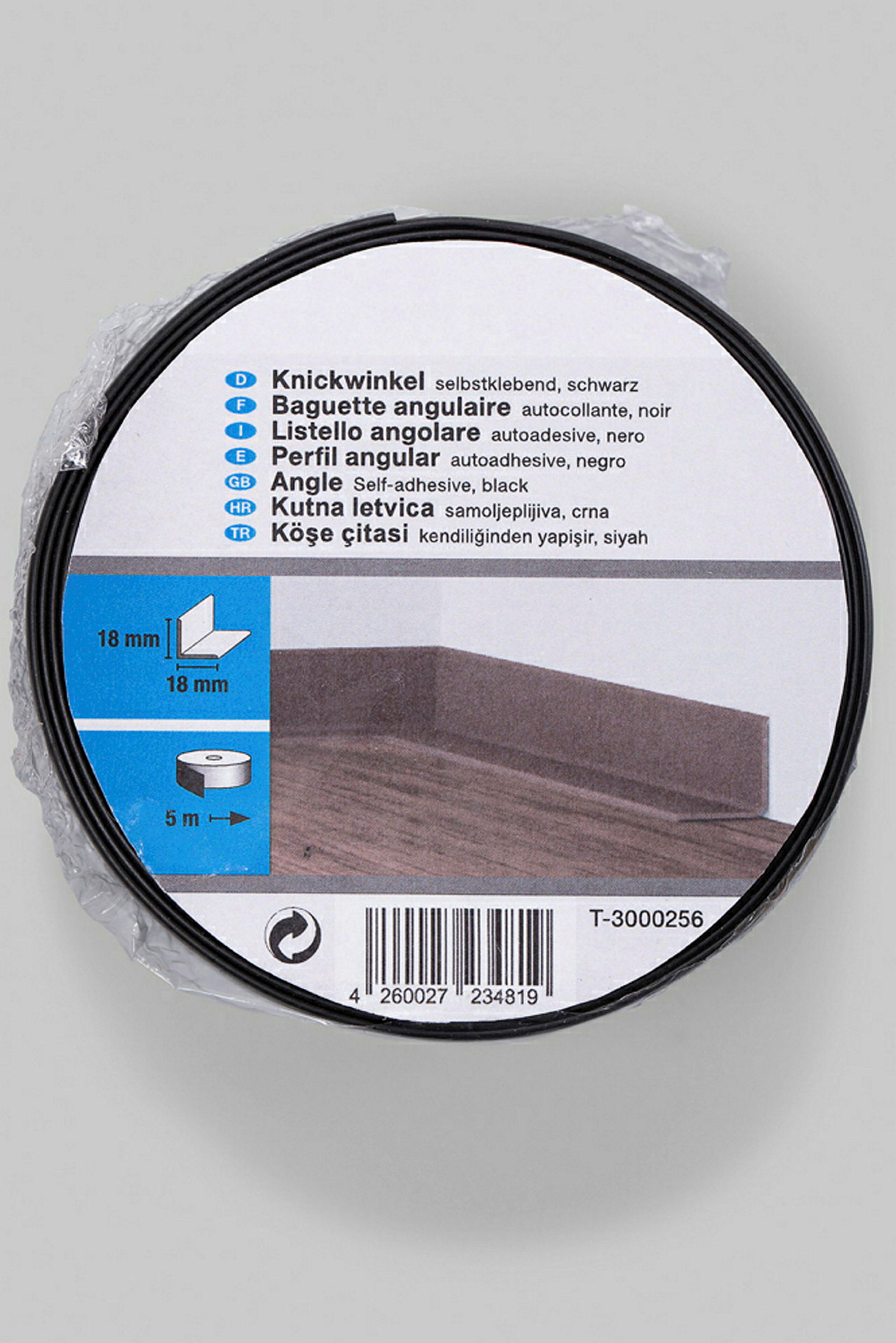 Knickwinkel 18/18, 5m, schwarz