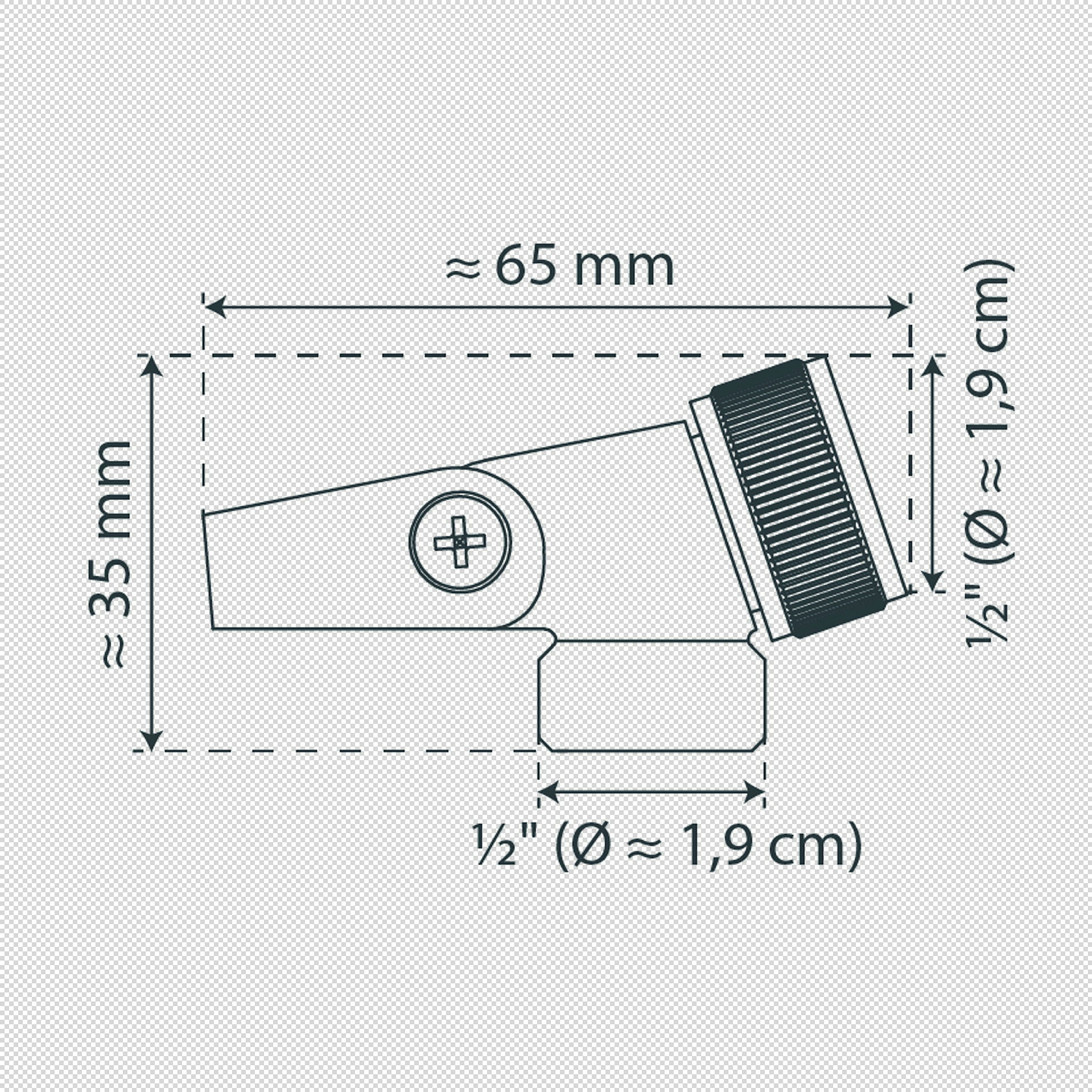 MS MV-1PR Gelenkstück, Chrom, 1/2'', für Zapfen