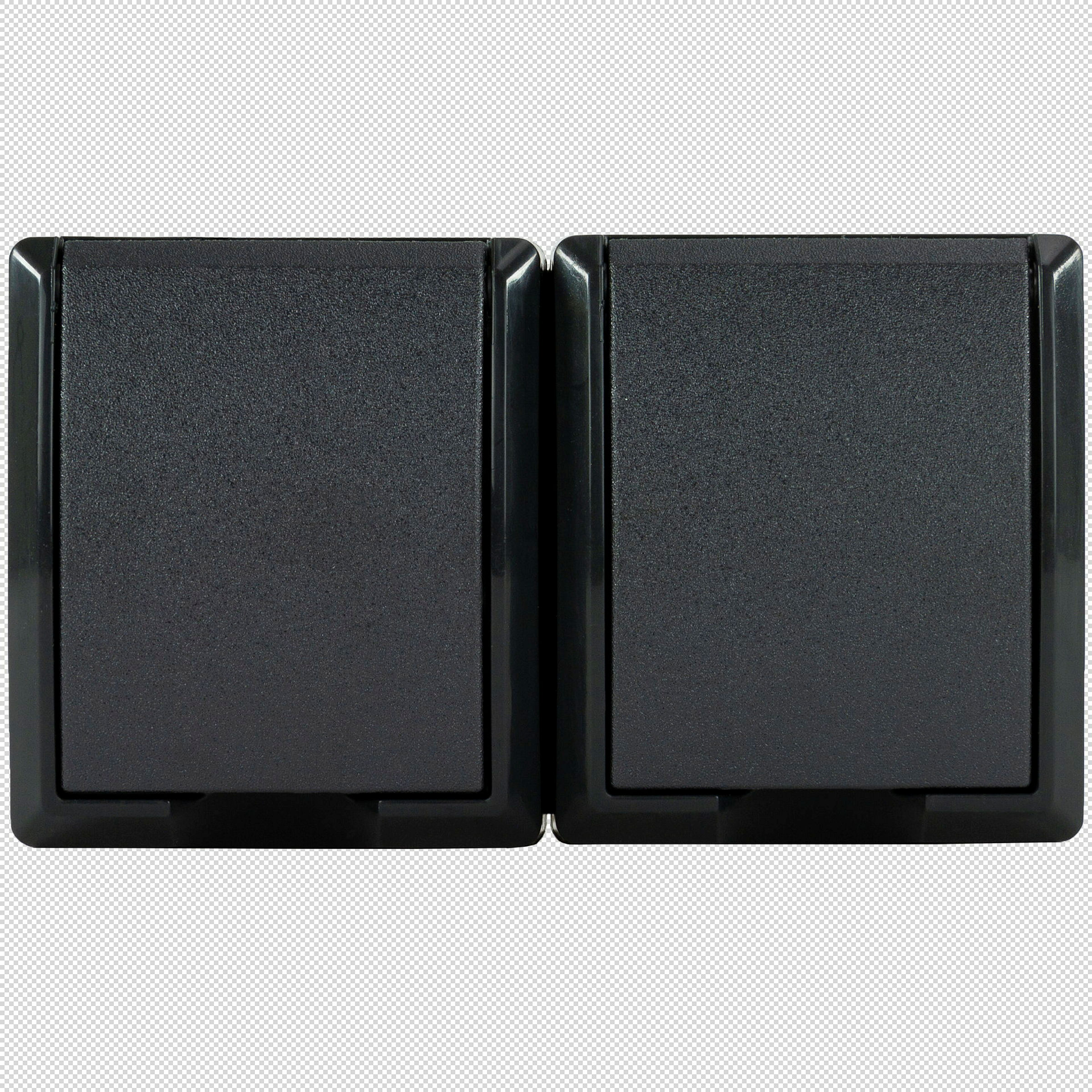 AP-Schalterprogramm IP44 AquaForm anthrazit Steckdose 2-fach waagerecht