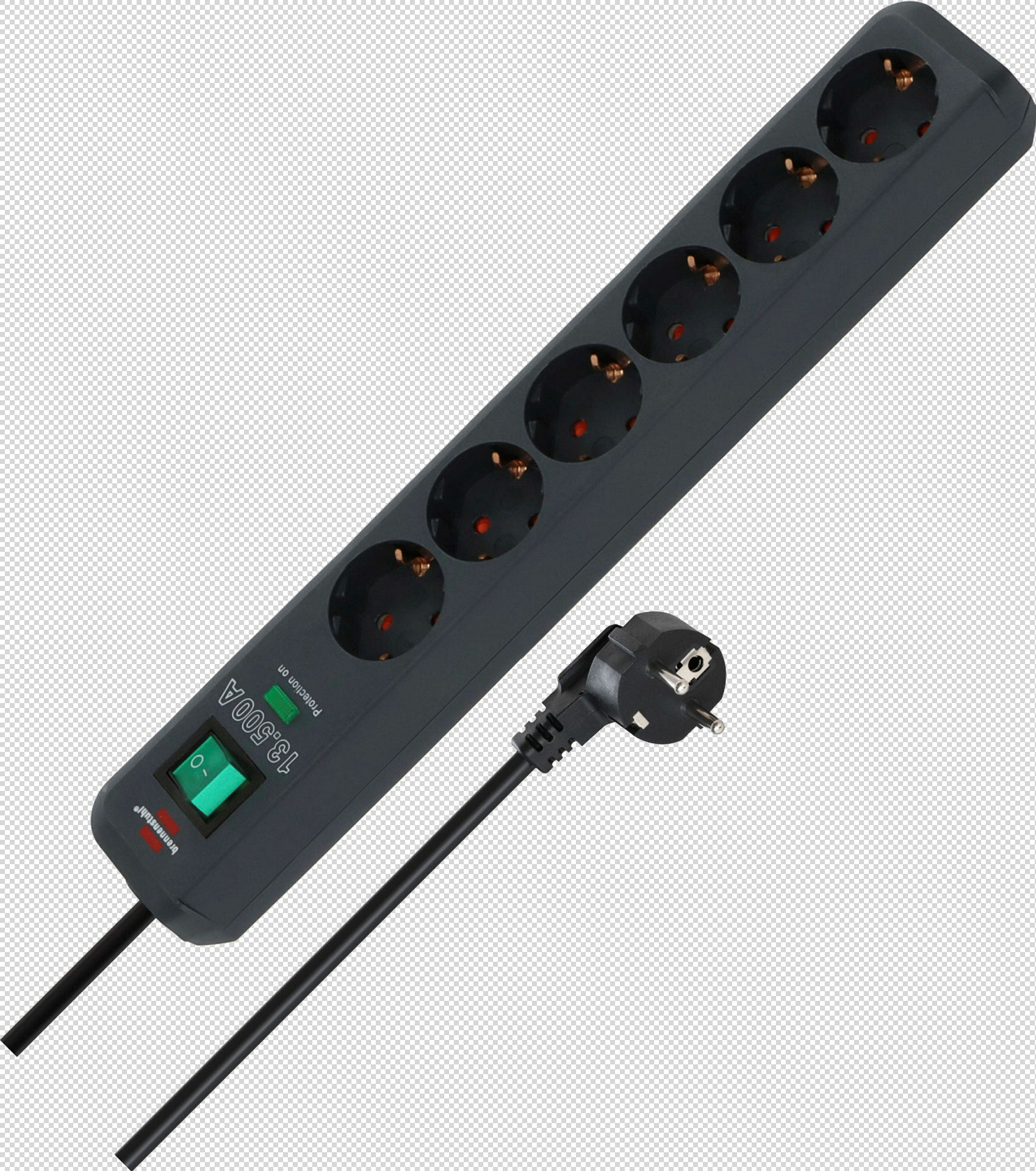 Eco-Line 6fach Leiste anthrazit *DE* 1,5m H05VV-F3G1,5 Ü-Schutz,Schalter