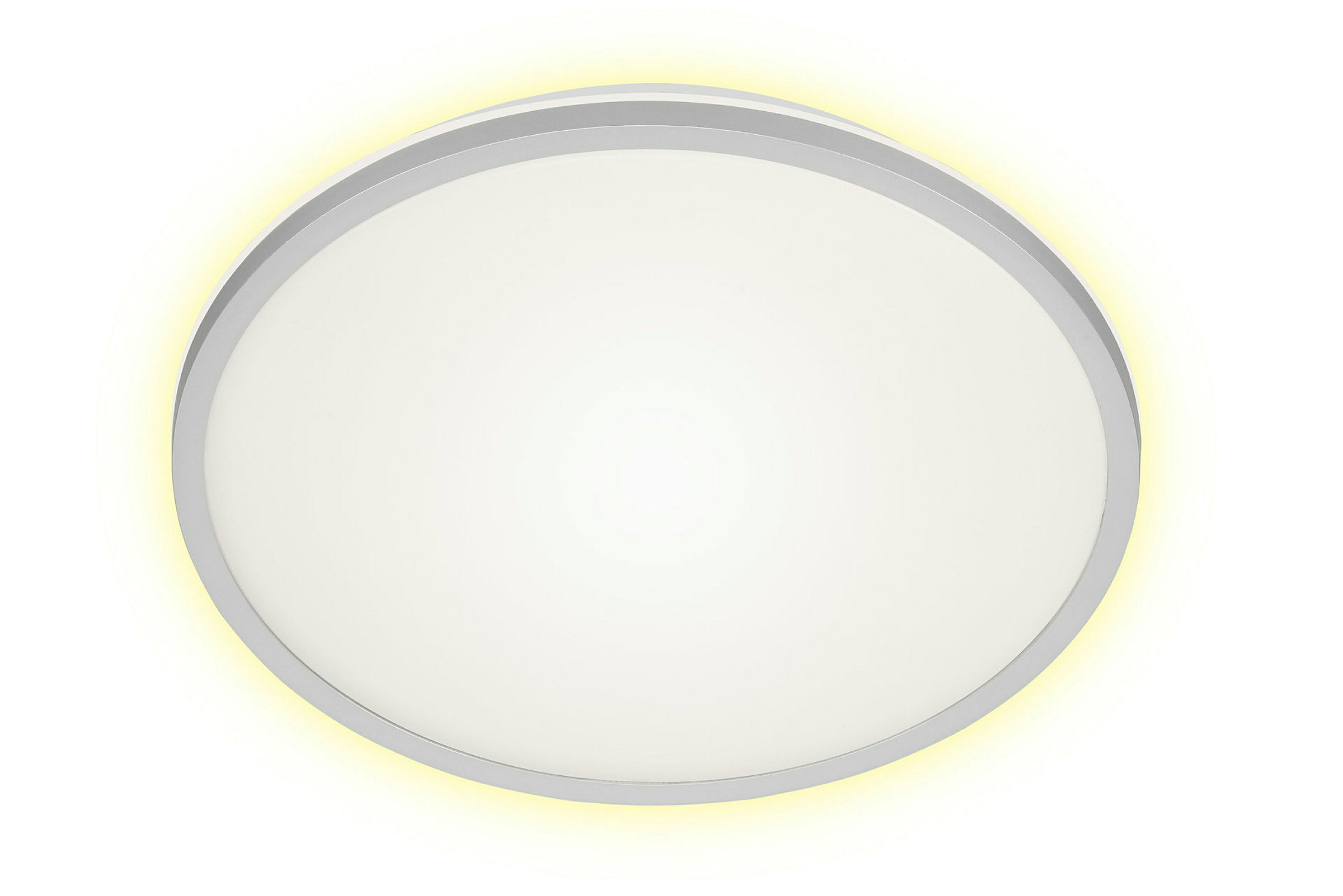 LED Deckenleuchte mit Backlighteffekt, silberfarbig, 1xLED/15W