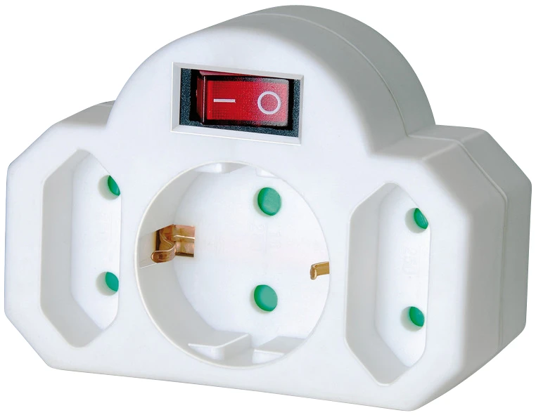 Adapter-Schutzkontakt/Euro-Steckdose Schalter u.Kinderschutz