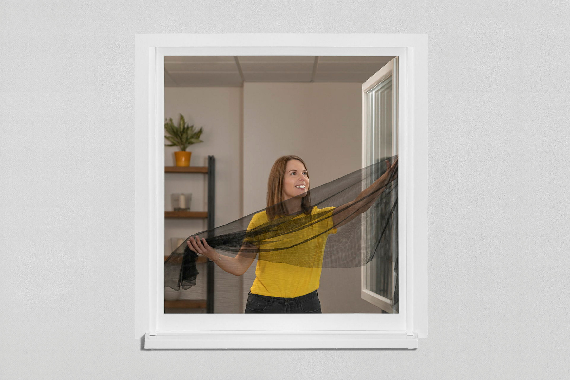Schellenberg Fliegengitter für Fenster, 130 x 150 cm, anthrazit