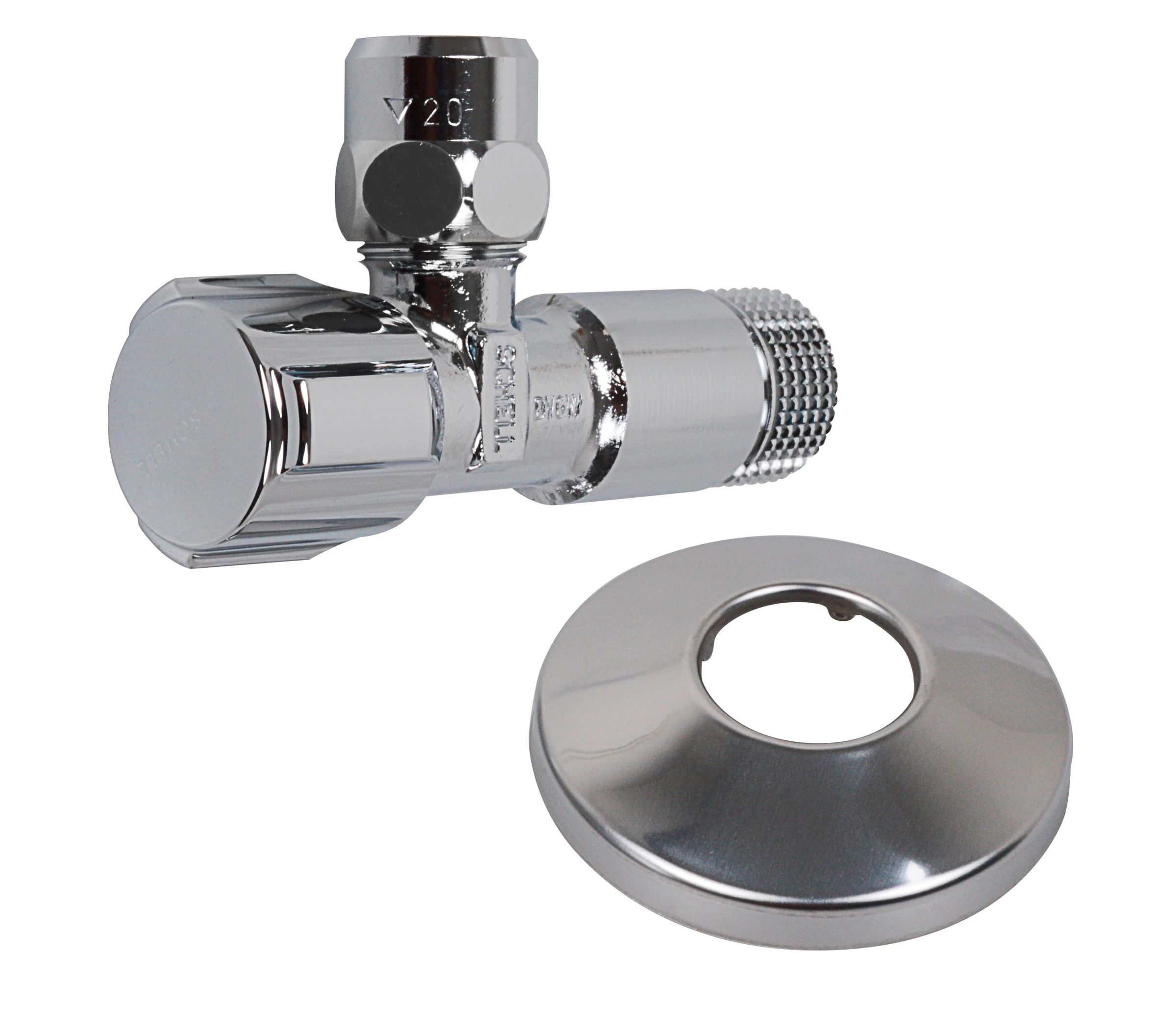 SCHELL Eckventil, Chrom, 1/2''AG x 3/8'' x 10 mmQ, mit Schubrosette