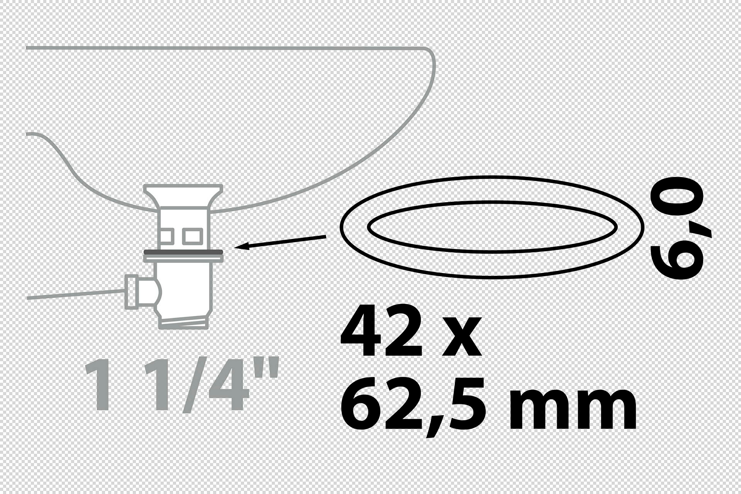 Dichtung, Silikon, 42 x 62,5 x 6 mm, für Waschtisch Exzenter/Universalventi