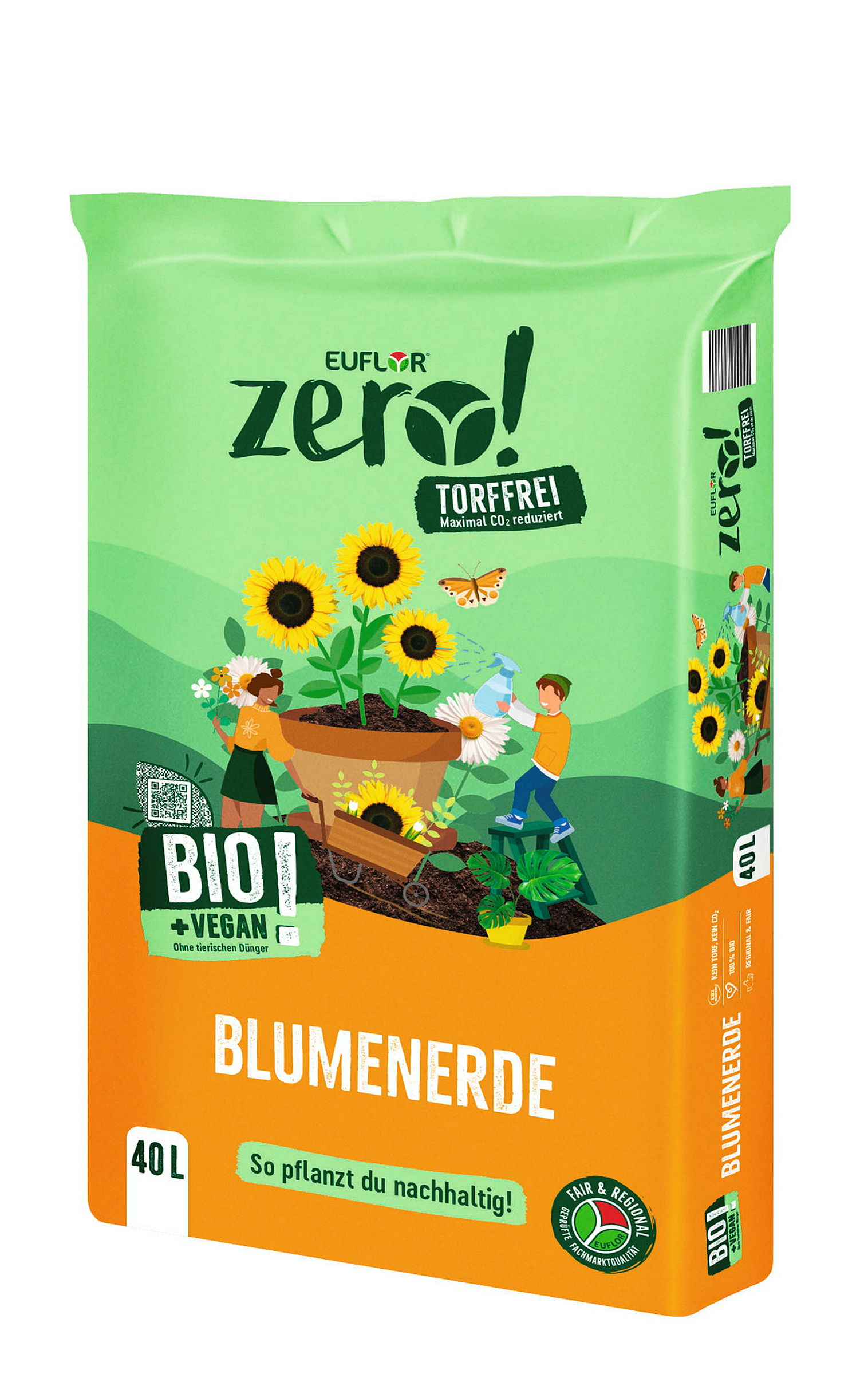 Euflor zero! Bio Blumenerdetorffrei, vegan 40 L