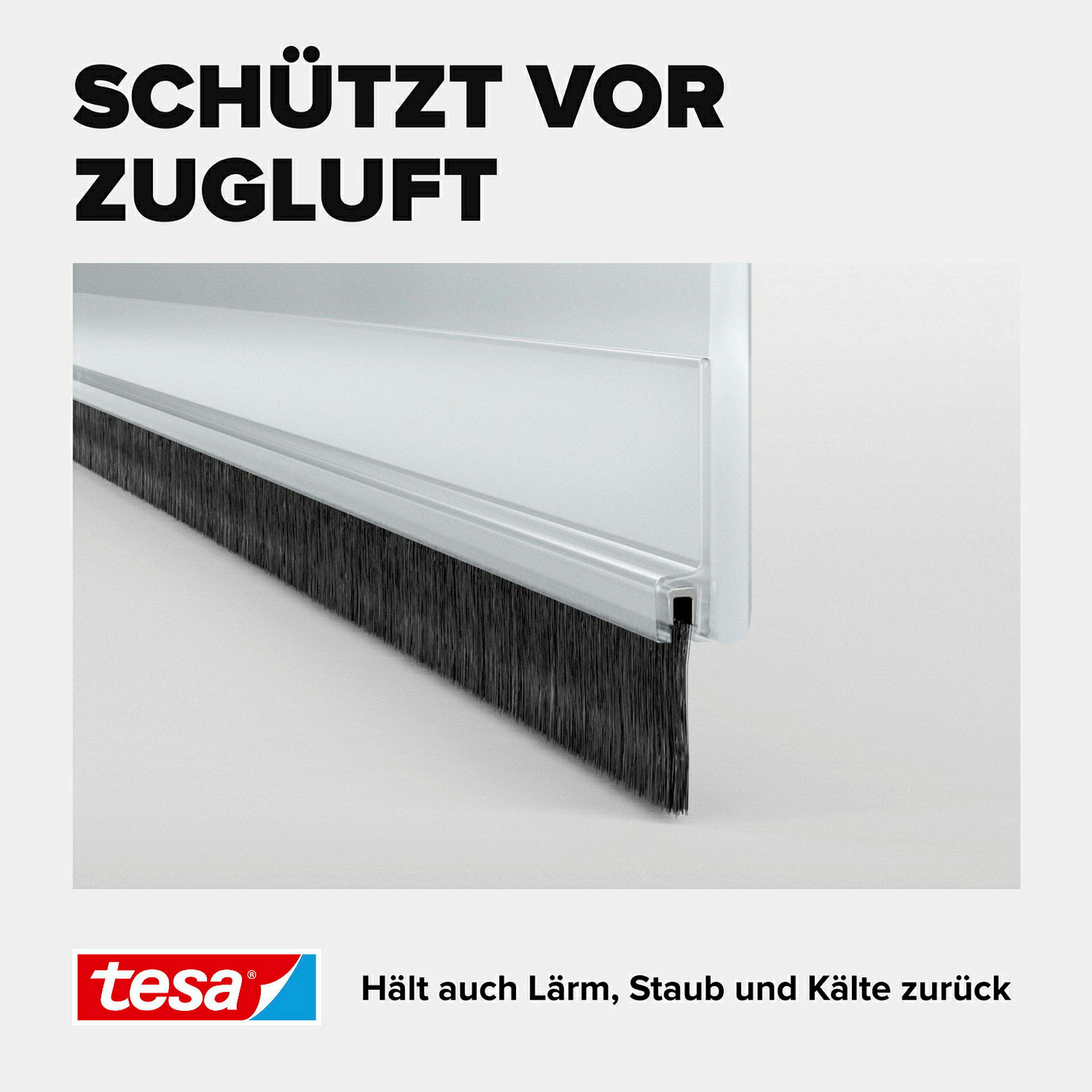 tesamoll® Standard Türdichtschiene für glatte Böden transparent