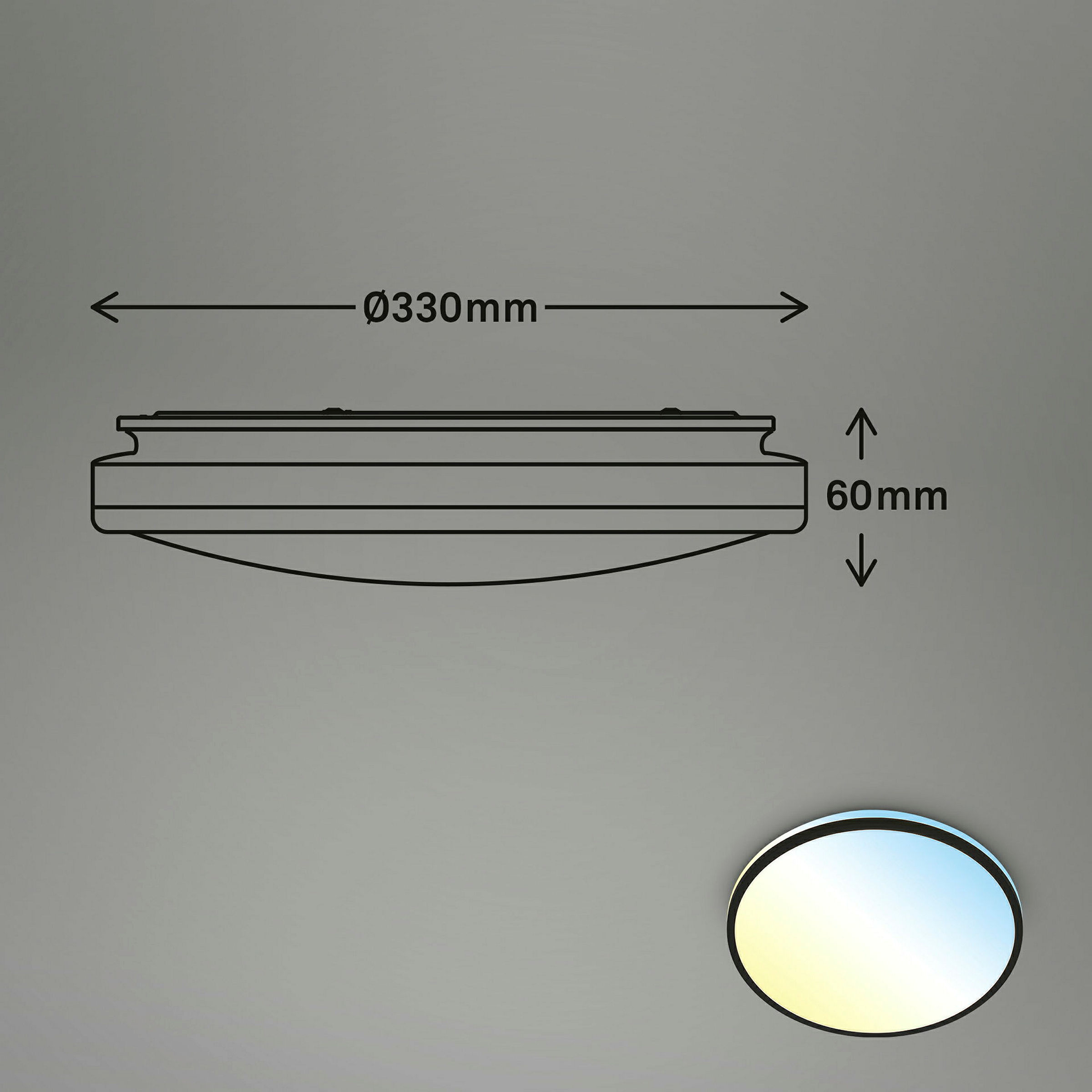 LANA CCT LED Deckenleuchte, Schwarz, LED / 22W