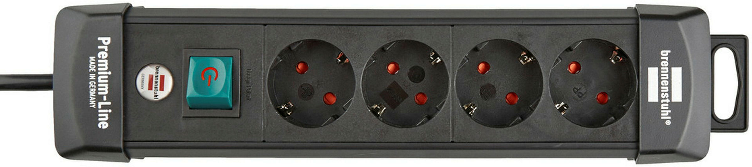 Premium-Line 4fach schwarz *DE* 1,8m H05VV-F3G1,5 mit Schalter