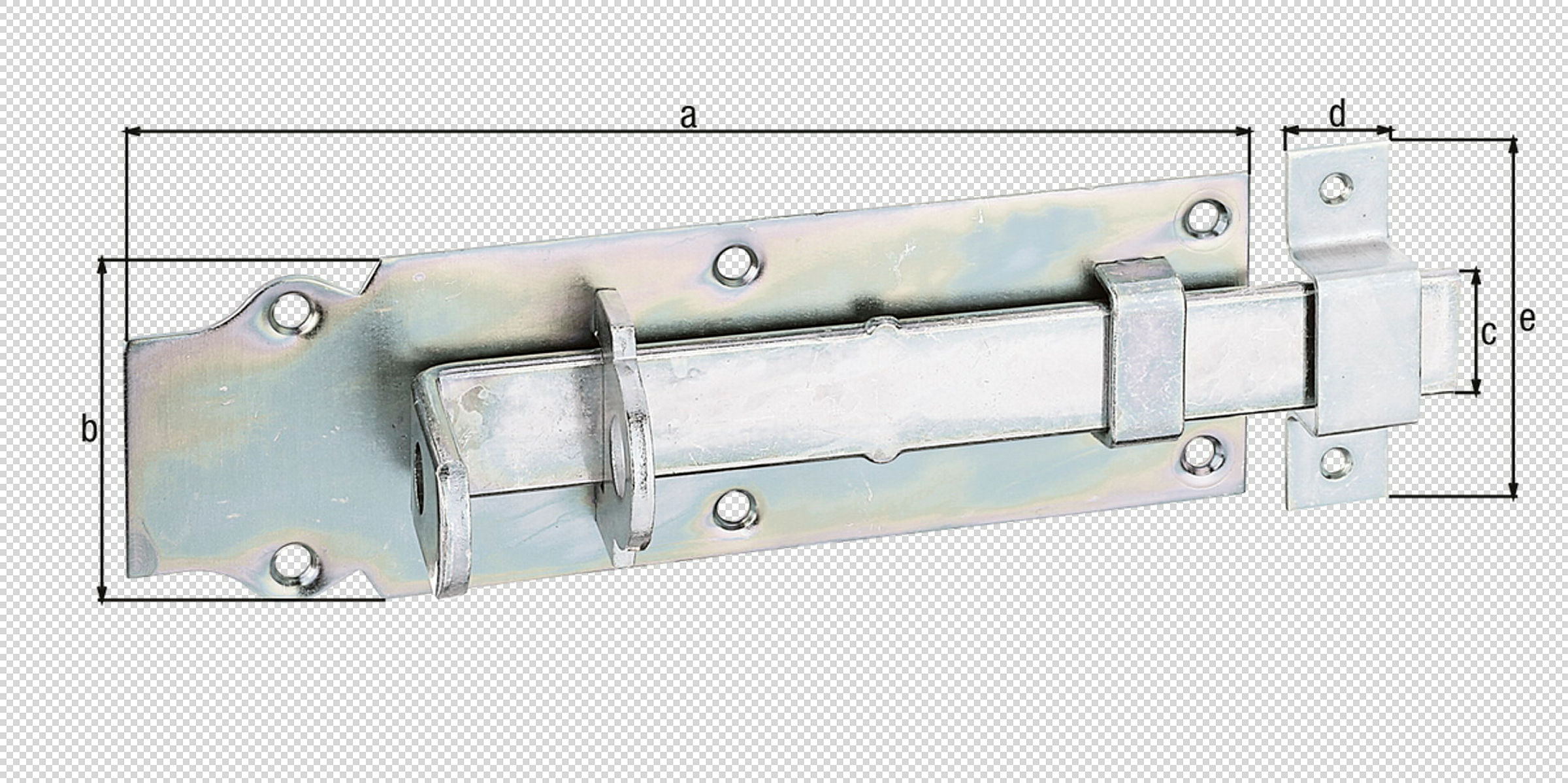 Schlossriegel mit flachem Griff 200x64 verzinkt