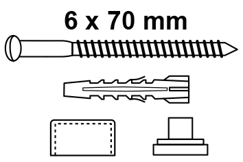 Stand-WC/Ablage-Befestigungsat Linsenkopf Pergamon M6 x 70 mm