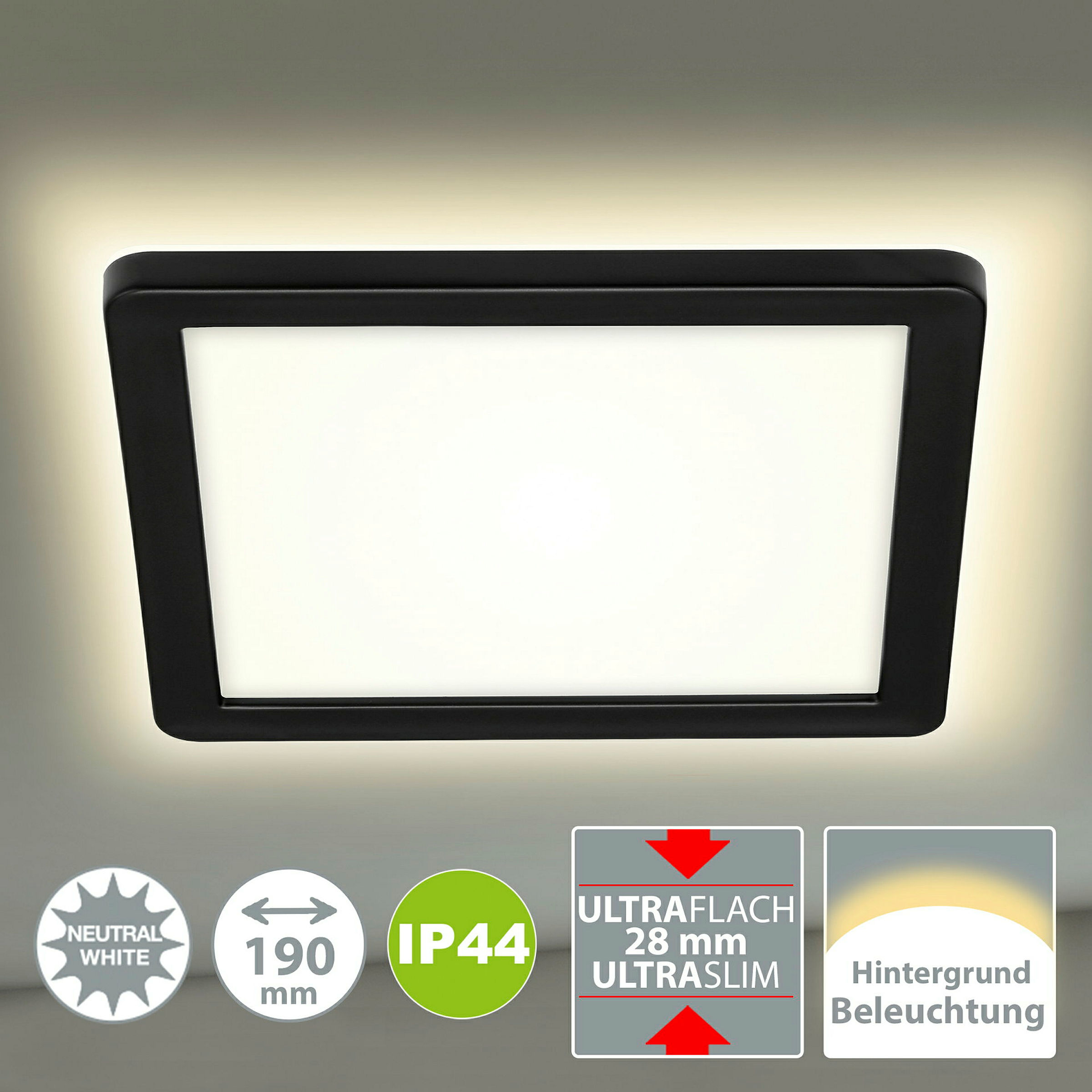 LED Außenleuchte, schwarz, 1xLED-Platine/8W