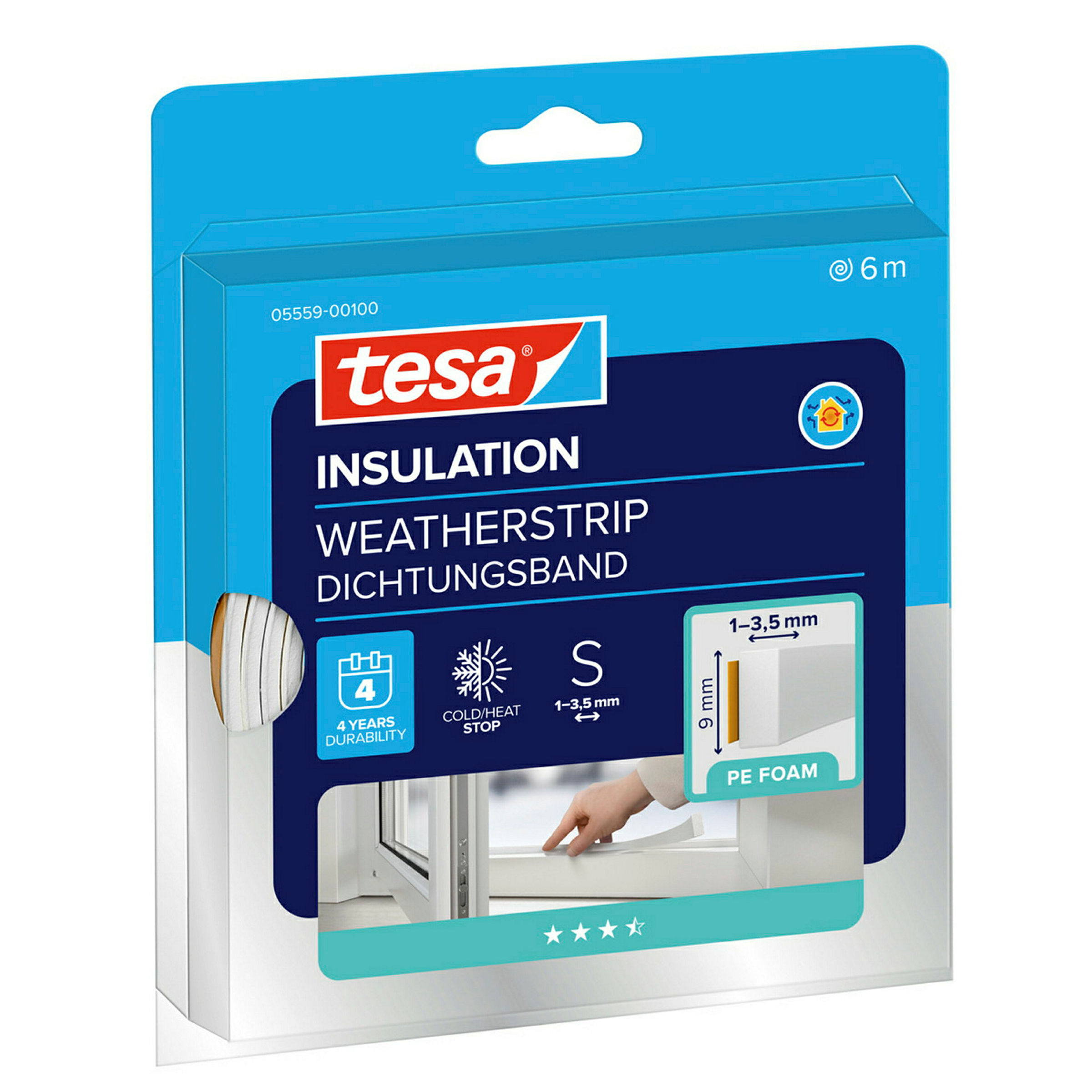tesamoll® Standard I-Profil Schaumstoff weiß, für Spalten von 1-3,5mm