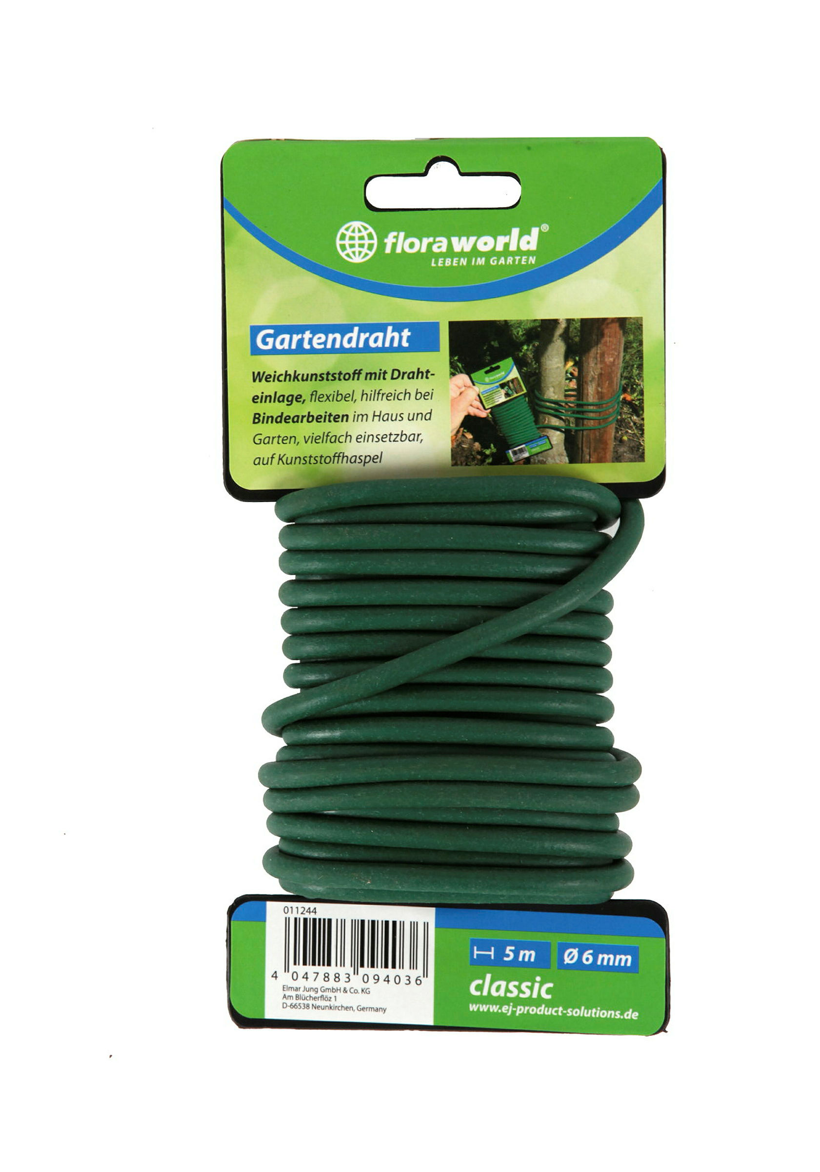 GARTENDRAHT 6,0MMx5M GRUEN GESCHAEUMT