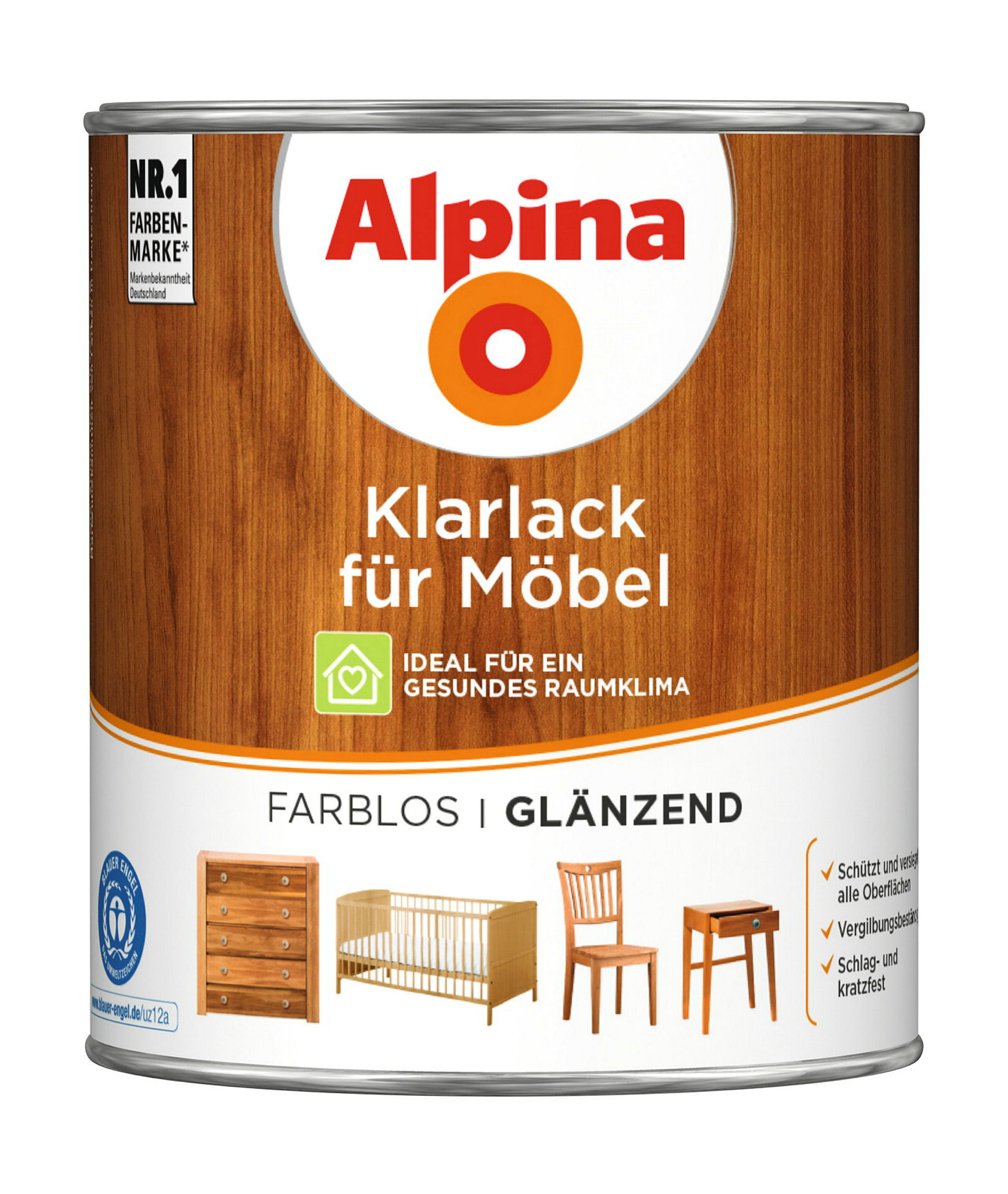 Alpina Klarlack für Möbel 750ml glänzend