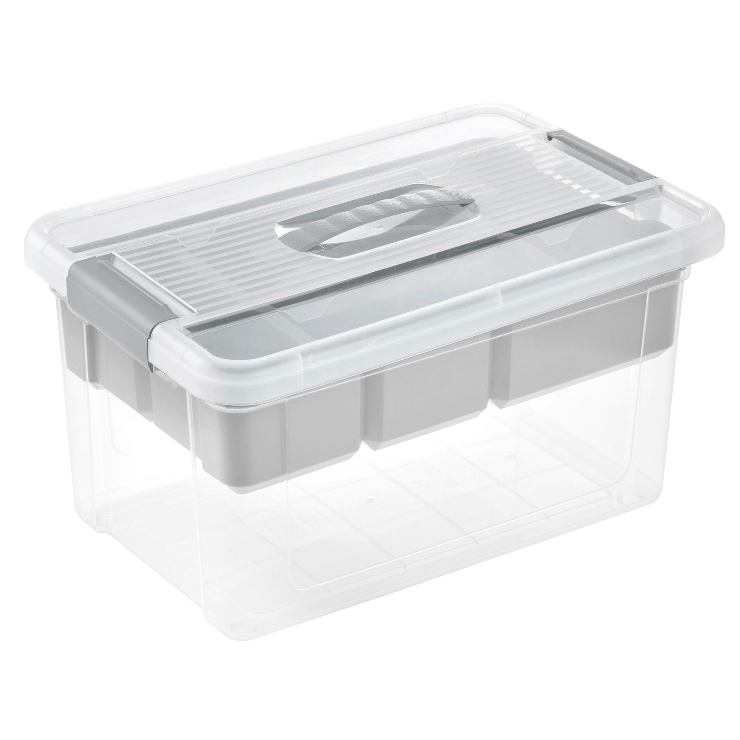 keeeper Organizer-Box, 16 l, mit Griff, 29 x 41 x 20 cm, henri, Grau