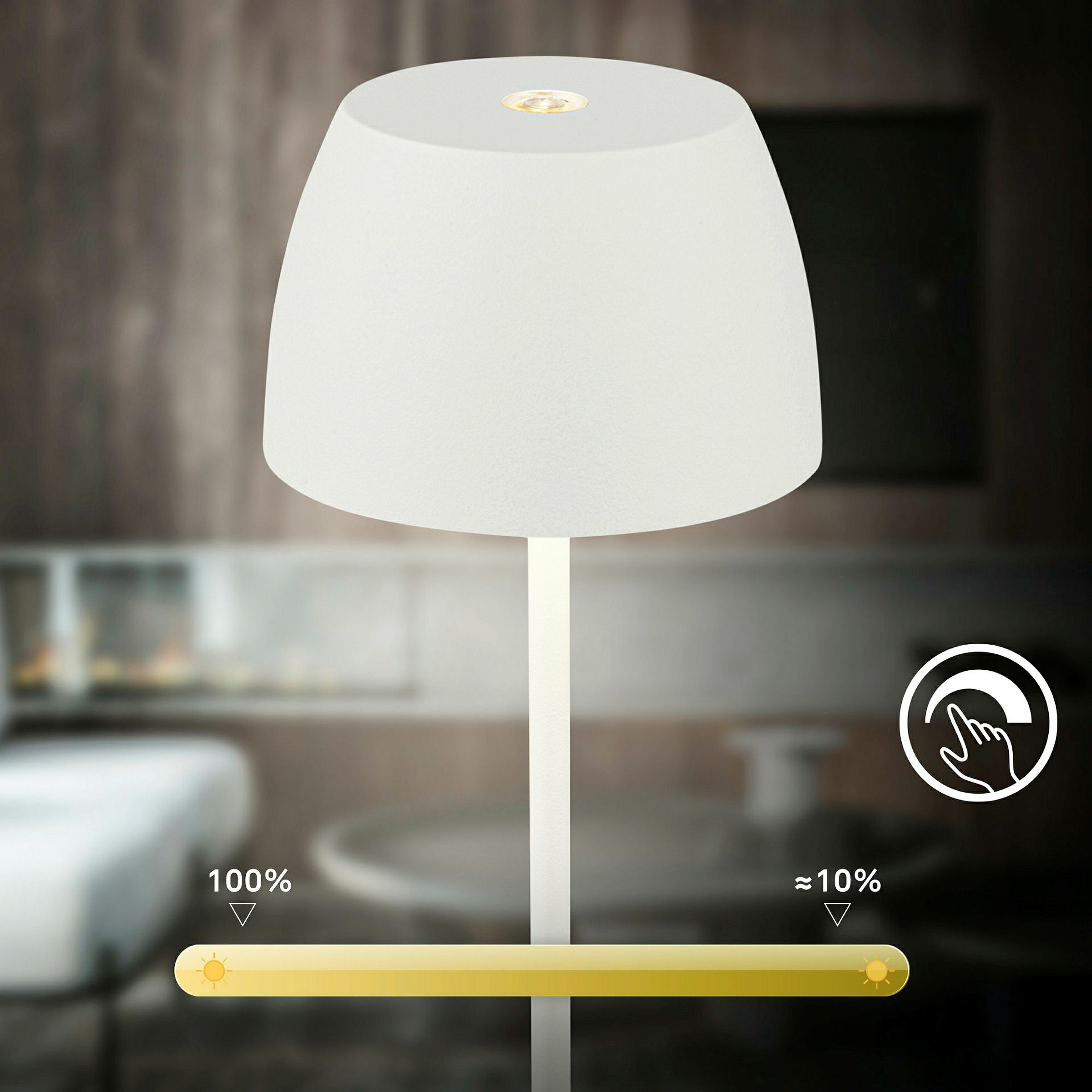 SERINA MINI Akku LED Tischleuchte - Mini; Touch, Weiß