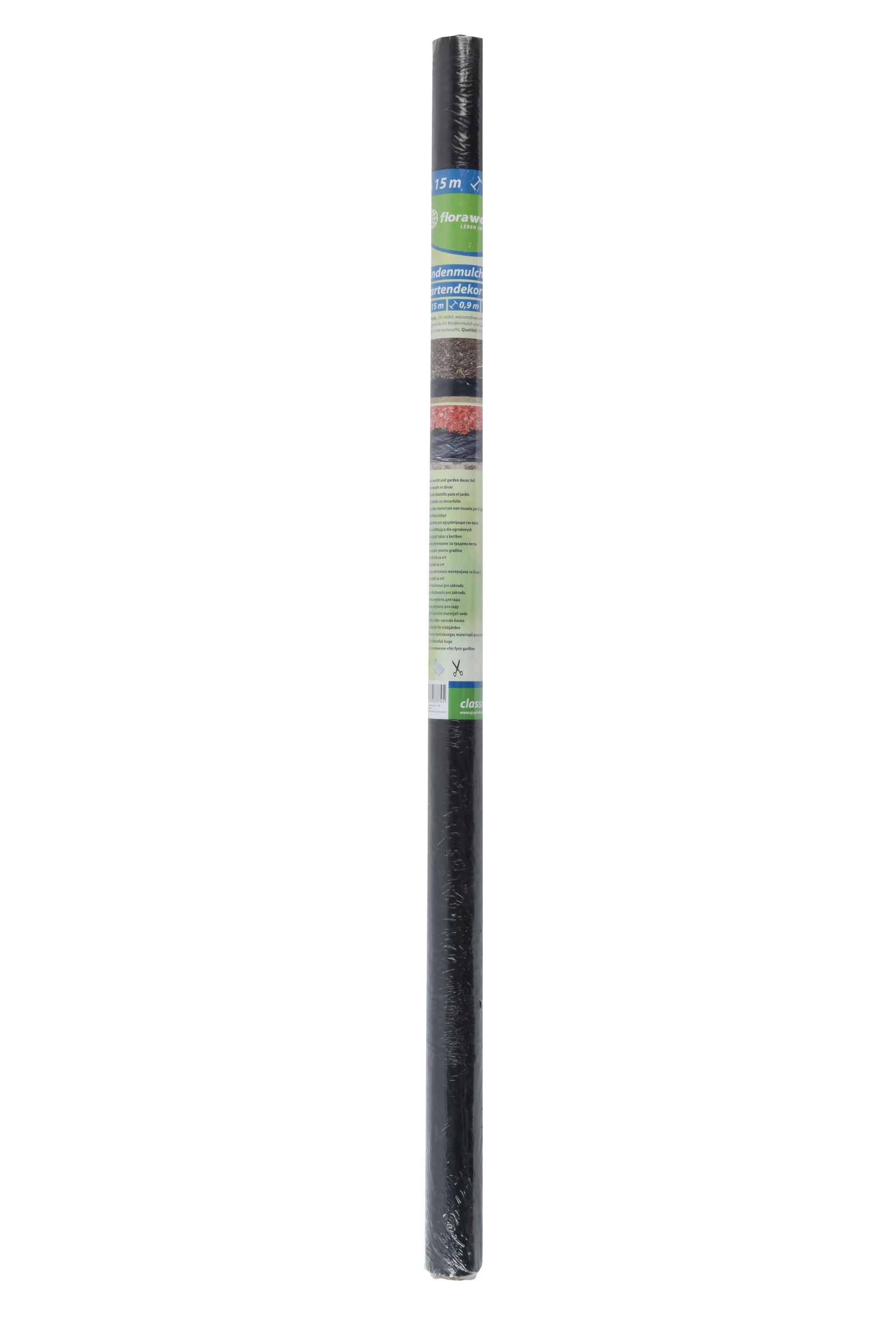 Rindenmulch-Folie Classic , Maße: 15 x 0,9 m,schwarz, Rolle, 33g/m²