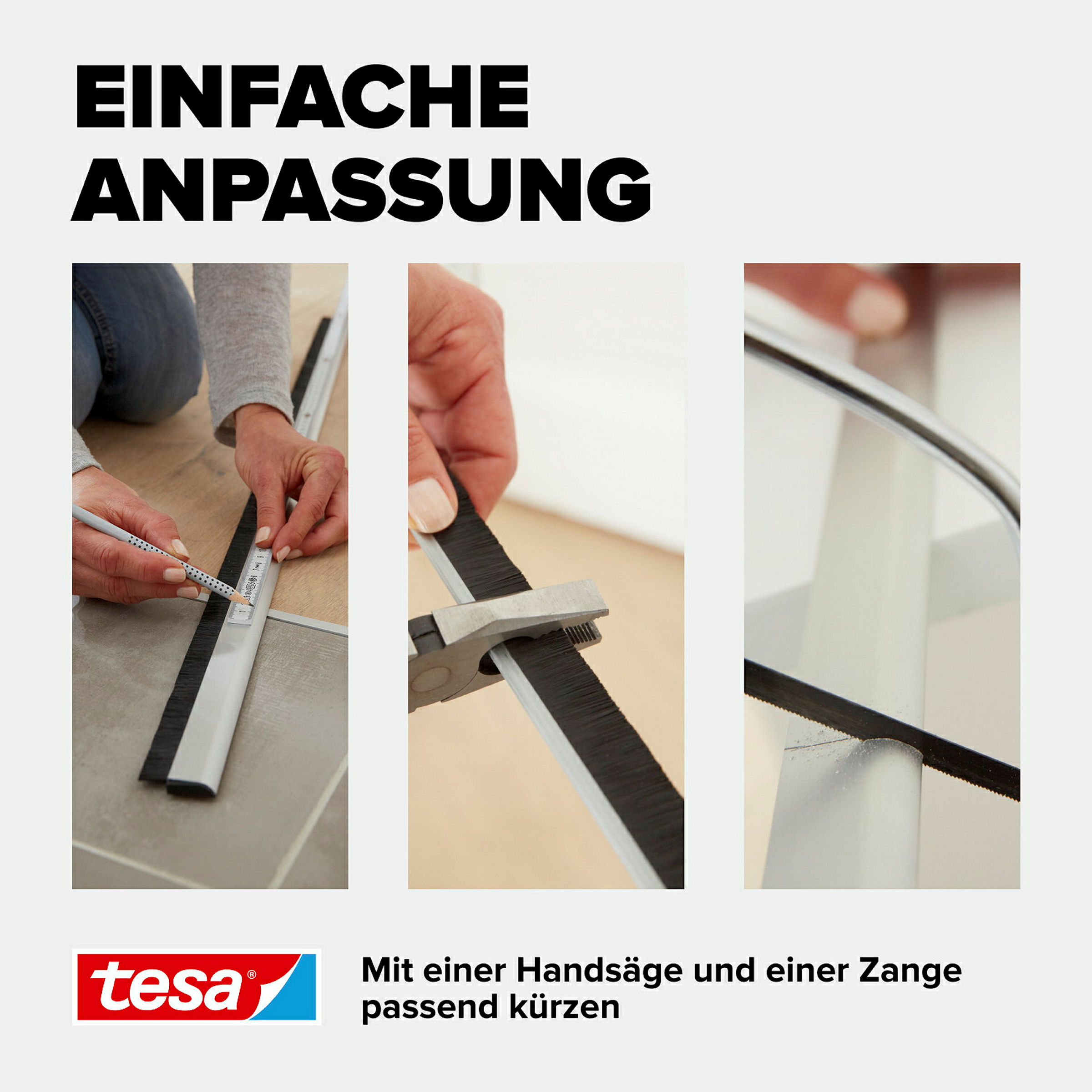 tesamoll® Comfort Türdichtschiene für unebene Böden braun