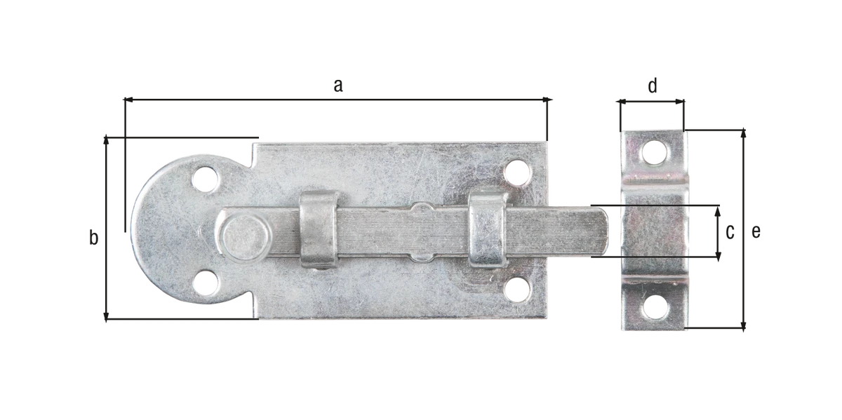 Fensterriegel, ger. m.Schlaufe 61x26 mm, vz-disp.