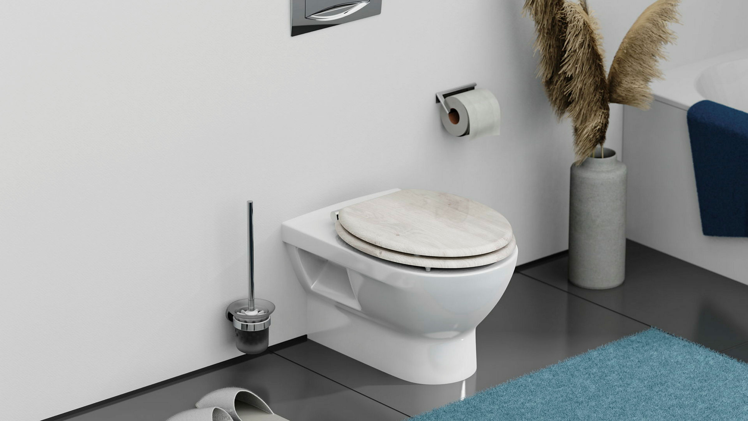 MDF WC-Sitz LIGHT WOOD, mit Absenkautomatik