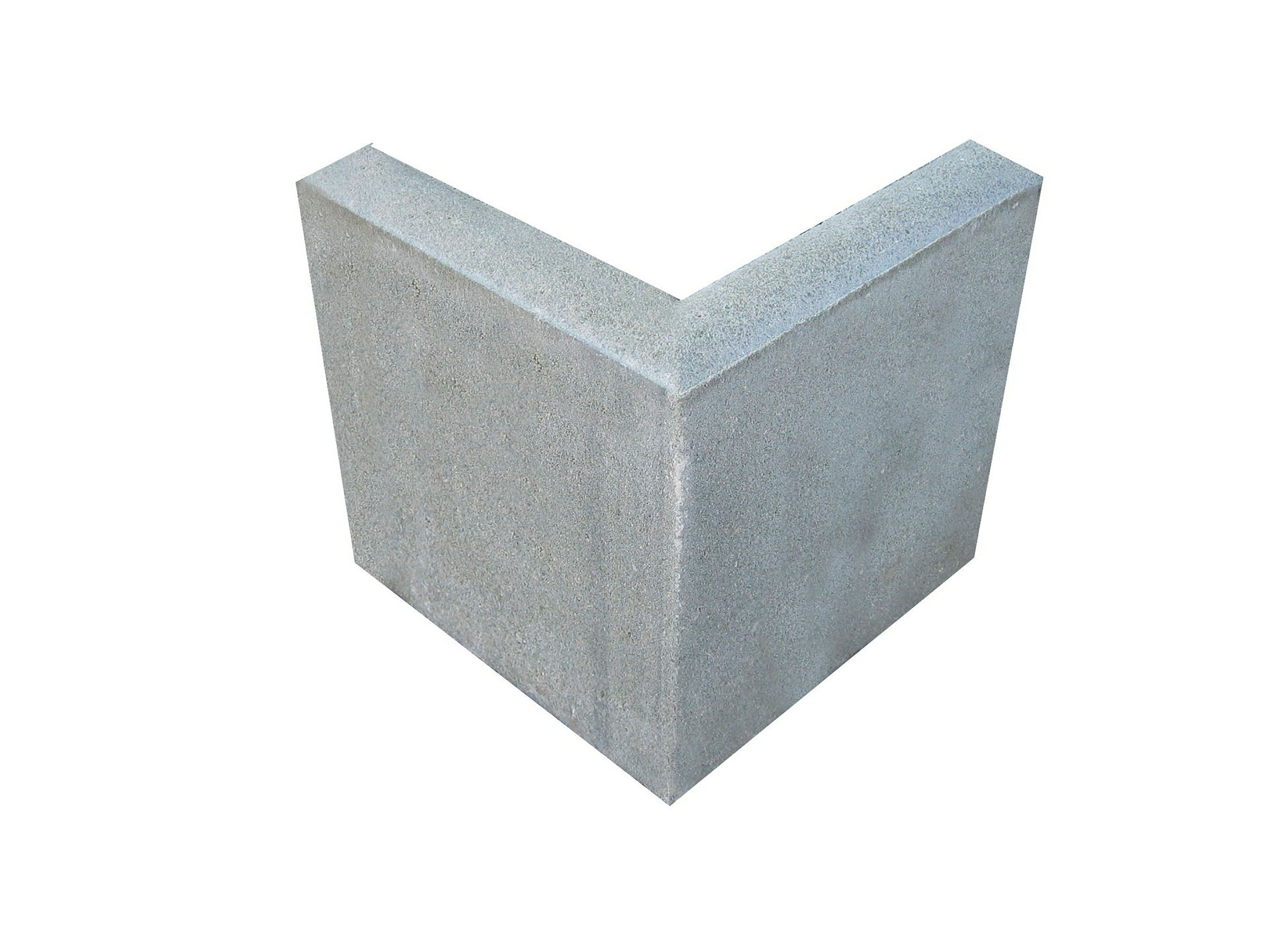 Rasenkantenecken 5 / 25 cm rechtwinkelig m.Nut+Feder grau