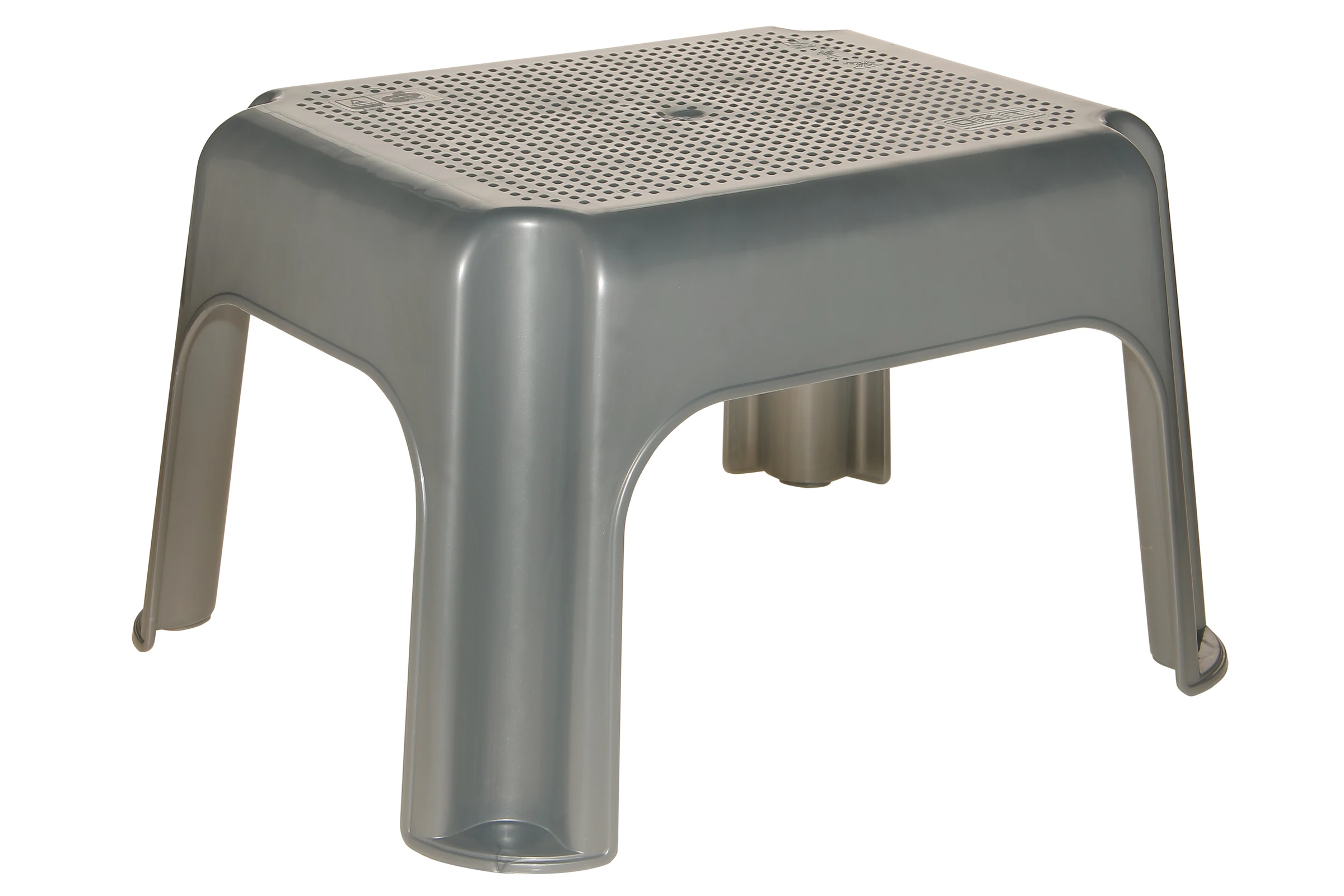 keeeper Tritthocker, Bis 150 kg, 36,5 x 30 x 24 cm, Tim, Silber