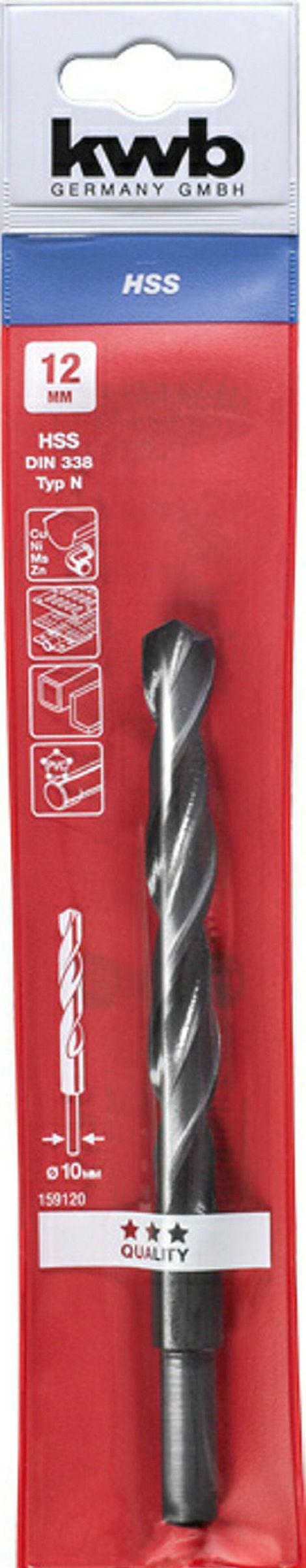 HSS Spiralbohrer mit abgedrehtem Schaft, ø 12.0 mm