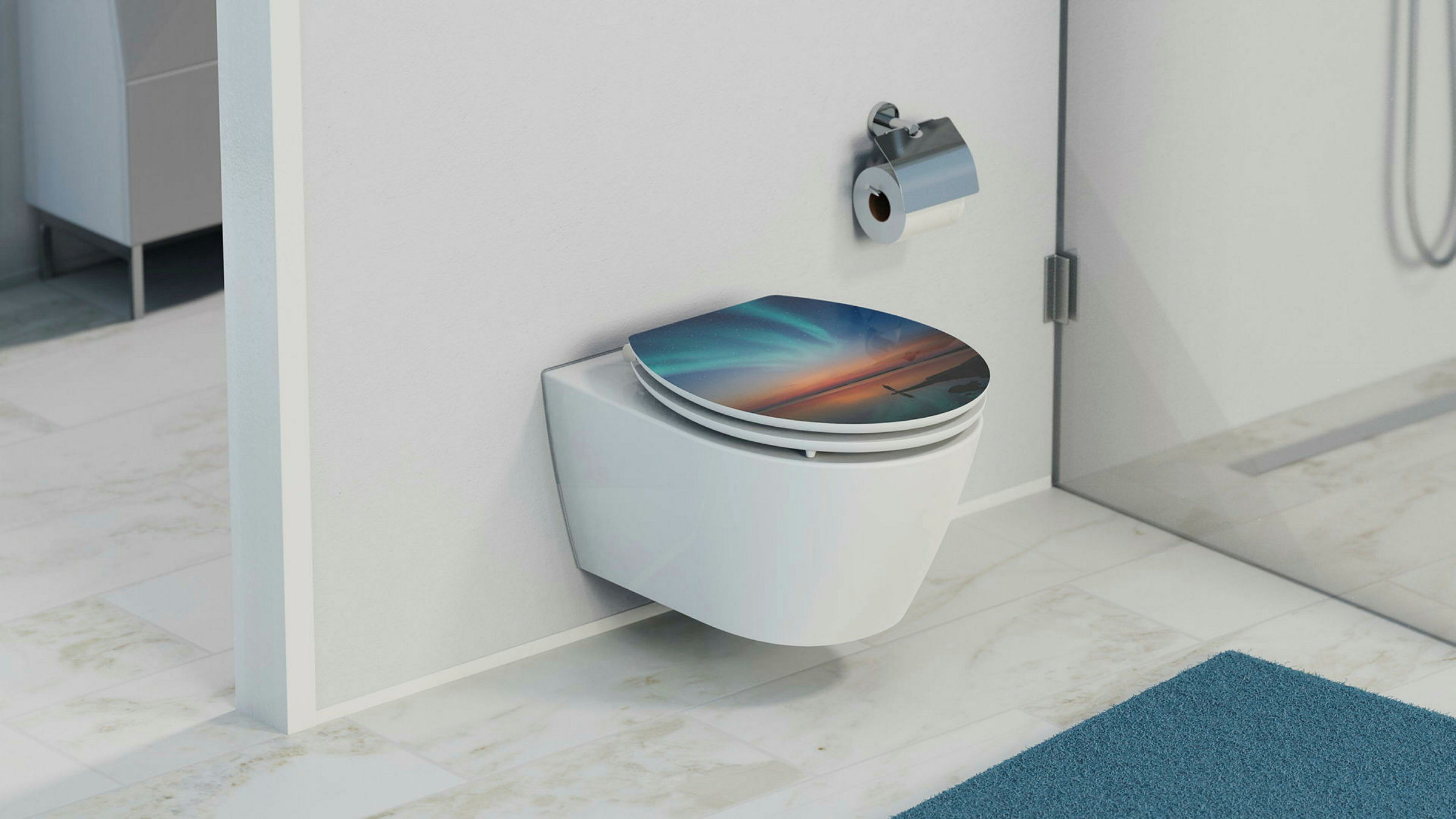 MDF HG WC-Sitz POLAR LIGHTS, mit Absenkautomatik