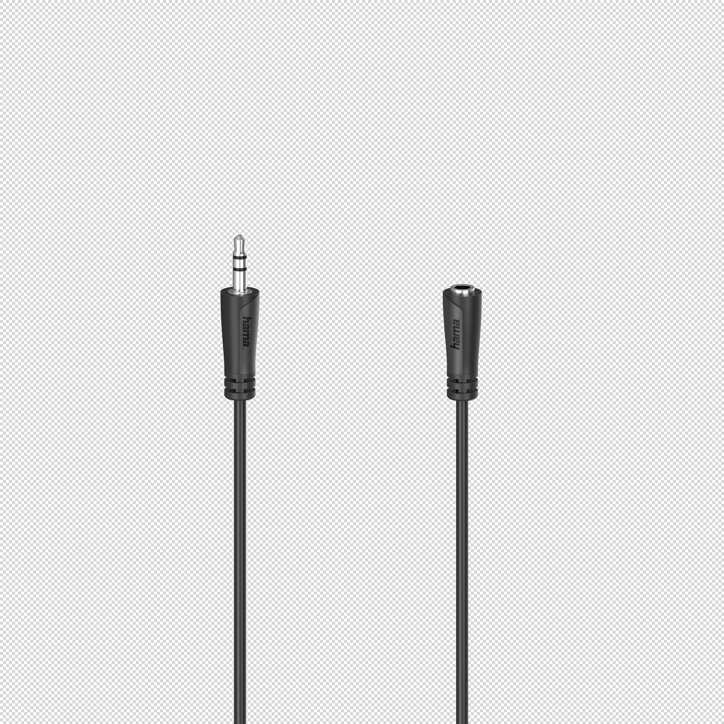 Hama Audio-Verlängerungskabel, 3,5-mm-Klinken-Stecker - Kupplung, Stereo, 3
